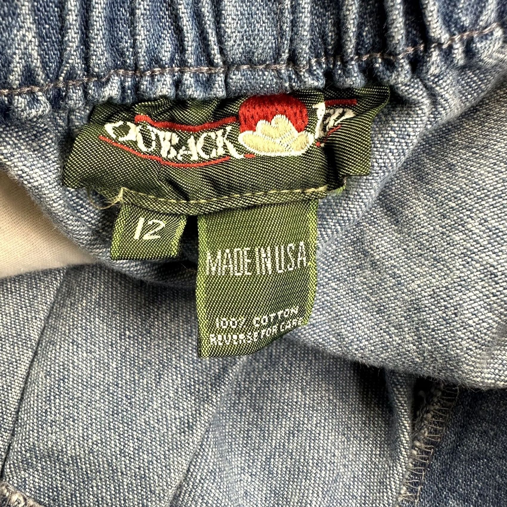 Denime VINTAGE Womens Denim Skirt 12 Long 100% Cotton Made In USA With Pockets Outback Red Black Cap? Size 34" / US 12 / IT 48 - 2 Thumbnail
