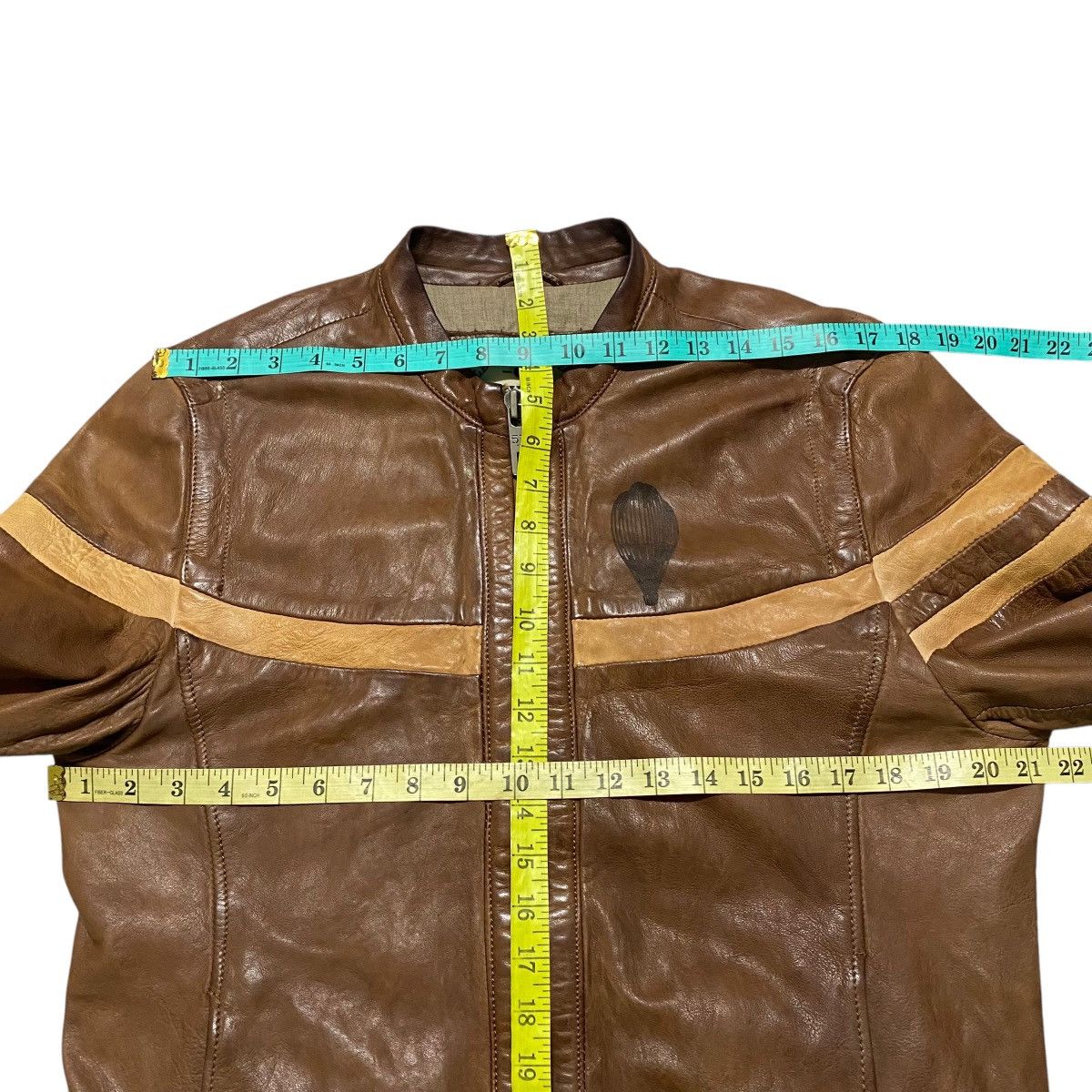 Chevignon Vintage Chevignon Leather Jacket Cafe Racer Brown Patina Size US L / EU 52-54 / 3 - 22 Thumbnail