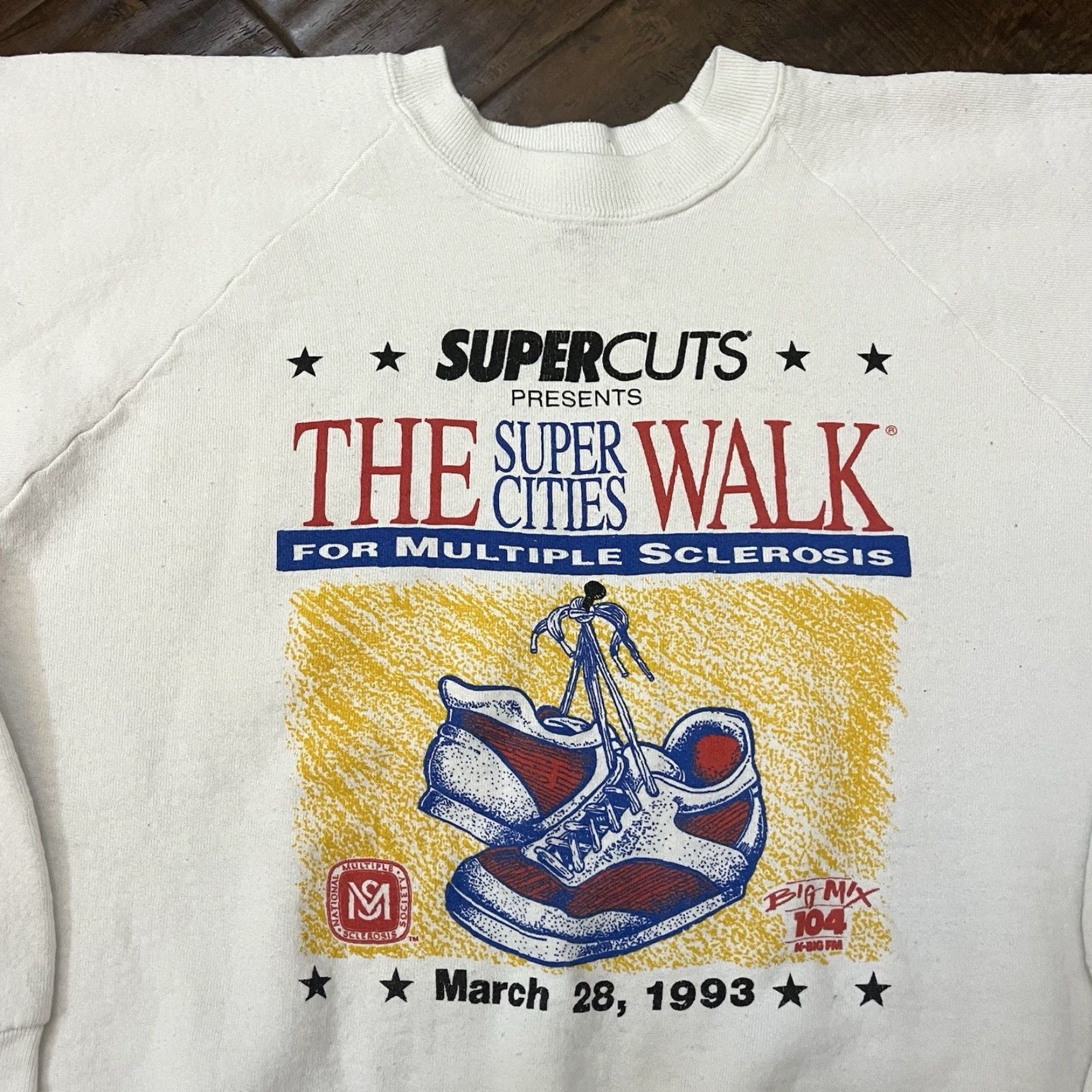 Fruit Of The Loom VINTAGE Fruit of the Loom MS Walk 1993 Sweatshirt XL White Unisex Adults Pullover Multiple Sclerosis Awareness Size US XL / EU 56 / 4 - 2 Thumbnail