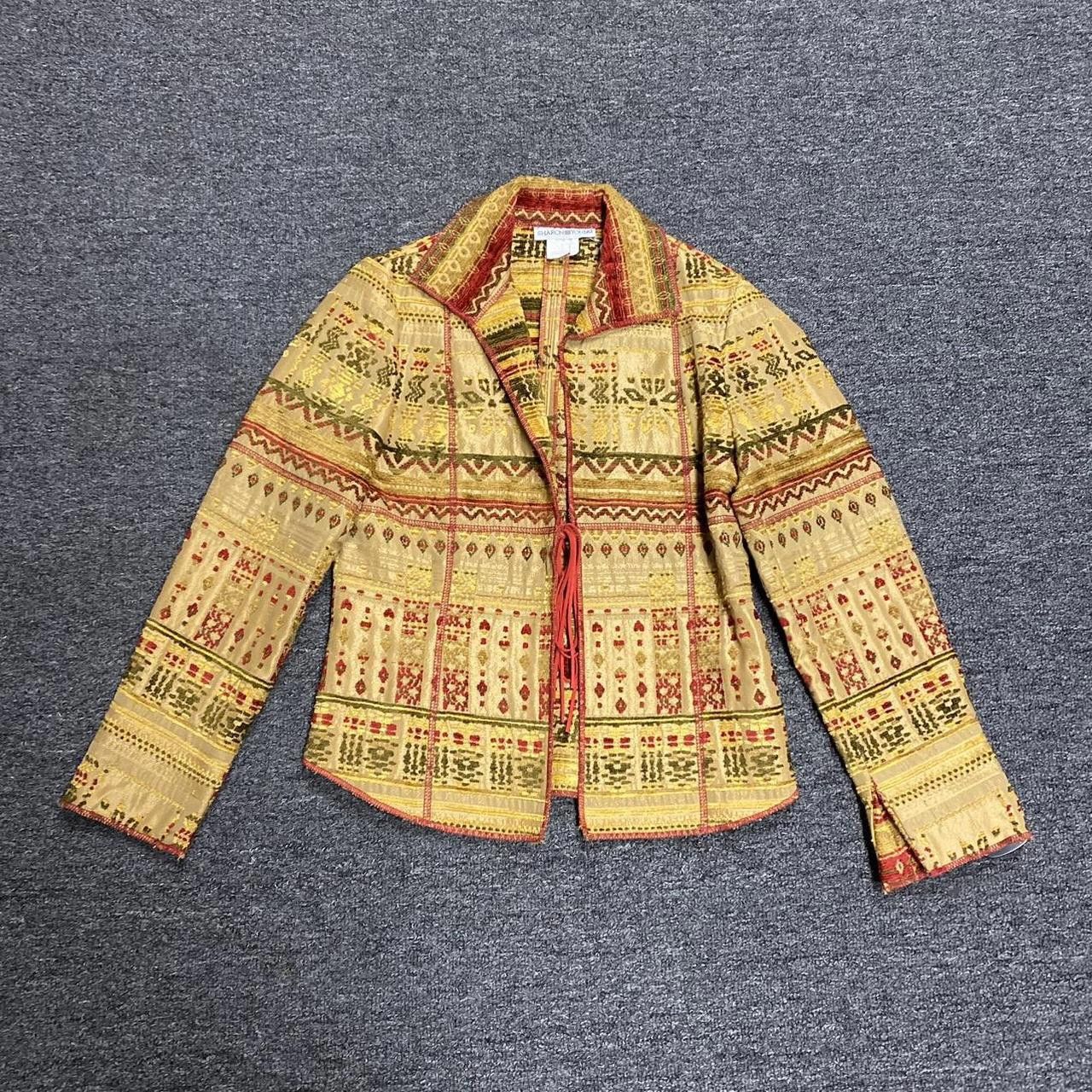 Designer Regal Jacquard Tie Front Jacket Size S / US 4 / IT 40 - 2 Thumbnail