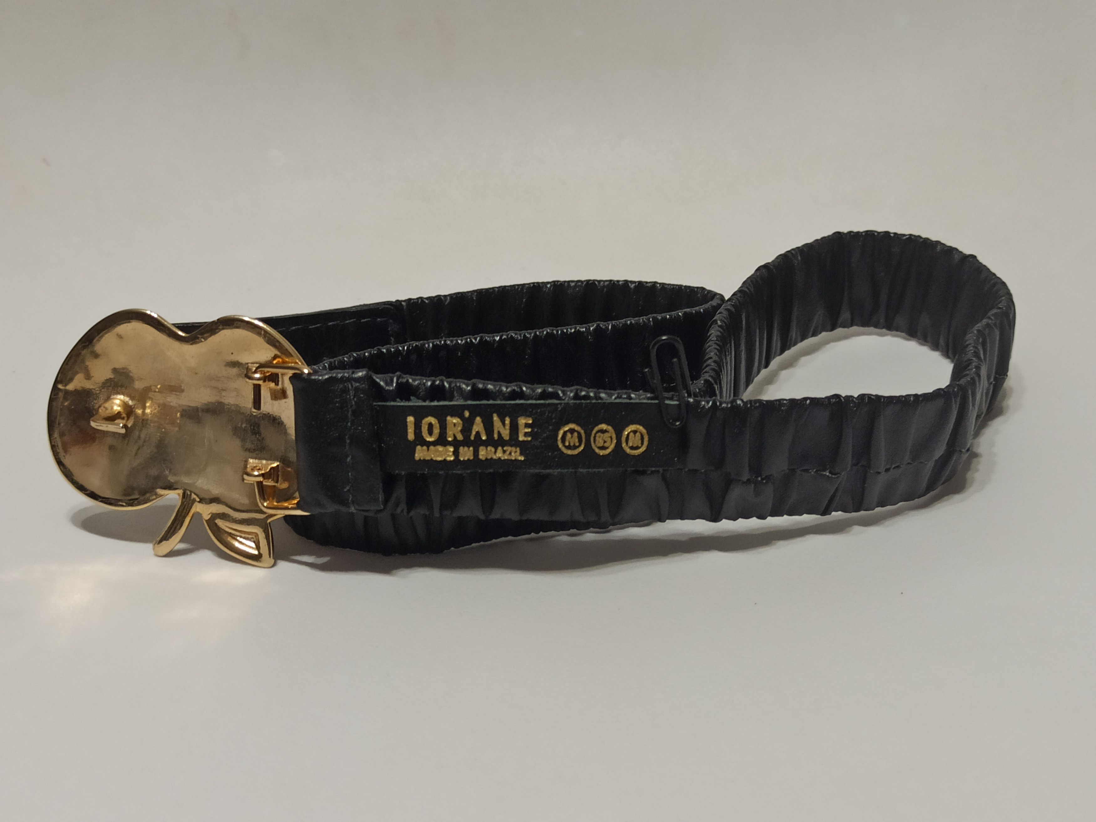 Apple IORANE Womens Leather Elastic Belt with Apple Buckle Size ONE SIZE - 3 Thumbnail