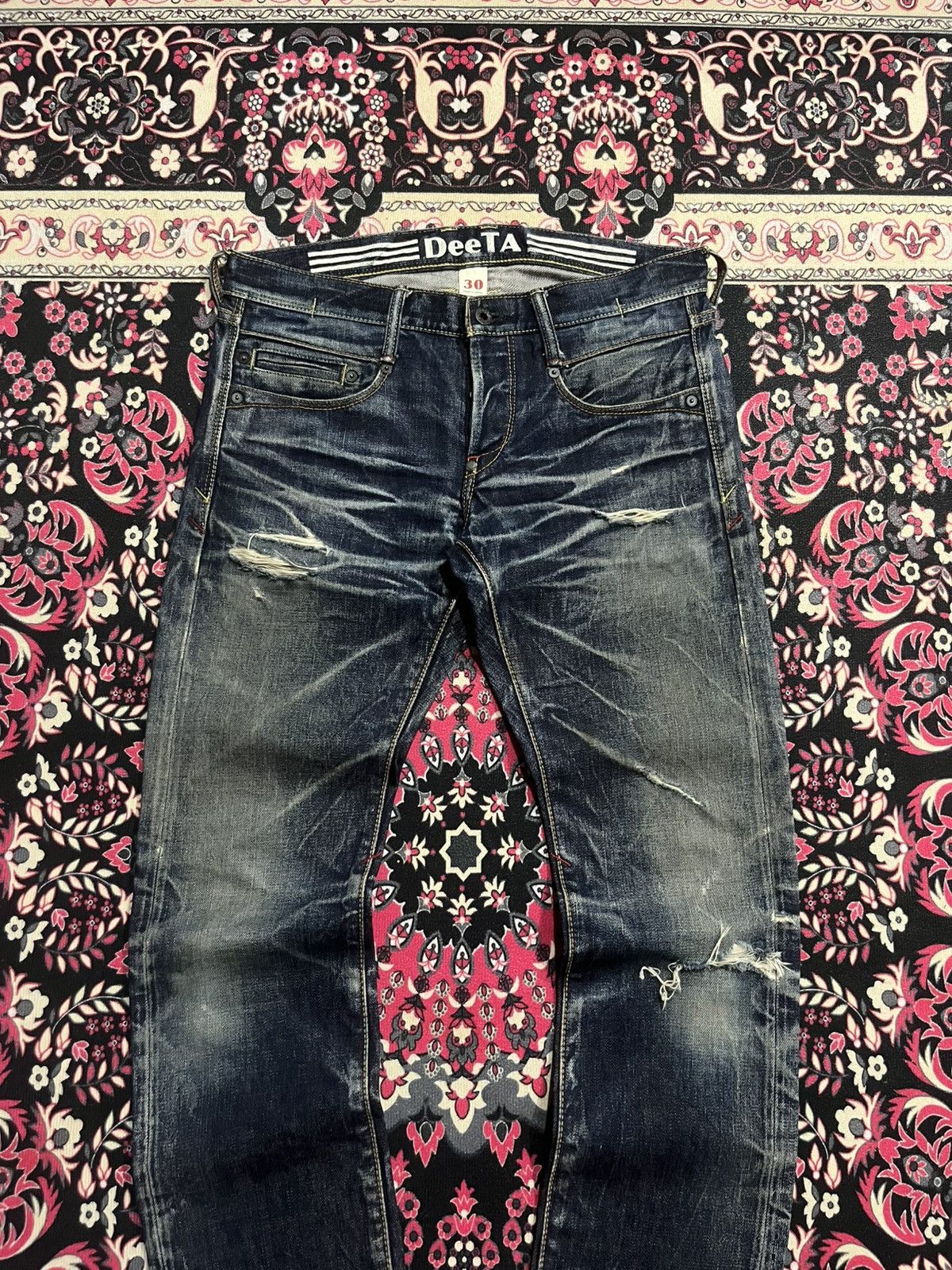 Japanese Brand ⚡️Insane⚡️Vintage Japanese DeeTA Heavy Whisker Selvedge Jeans Size US 30 / EU 46 - 3 Thumbnail