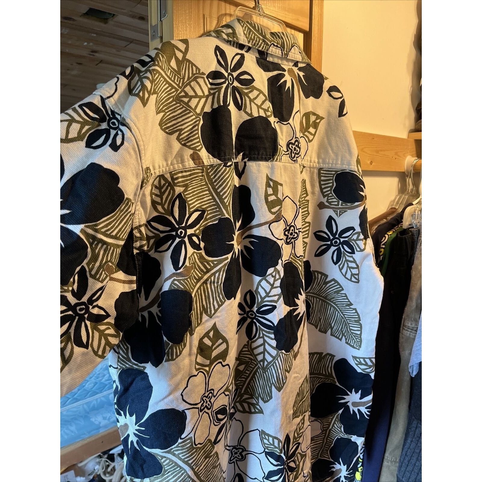 Bullhead Denim Co. Bullhead Vintage Men's XL White Black Cotton Hawaiian Shirt Size US XL / EU 56 / 4 - 10 Thumbnail