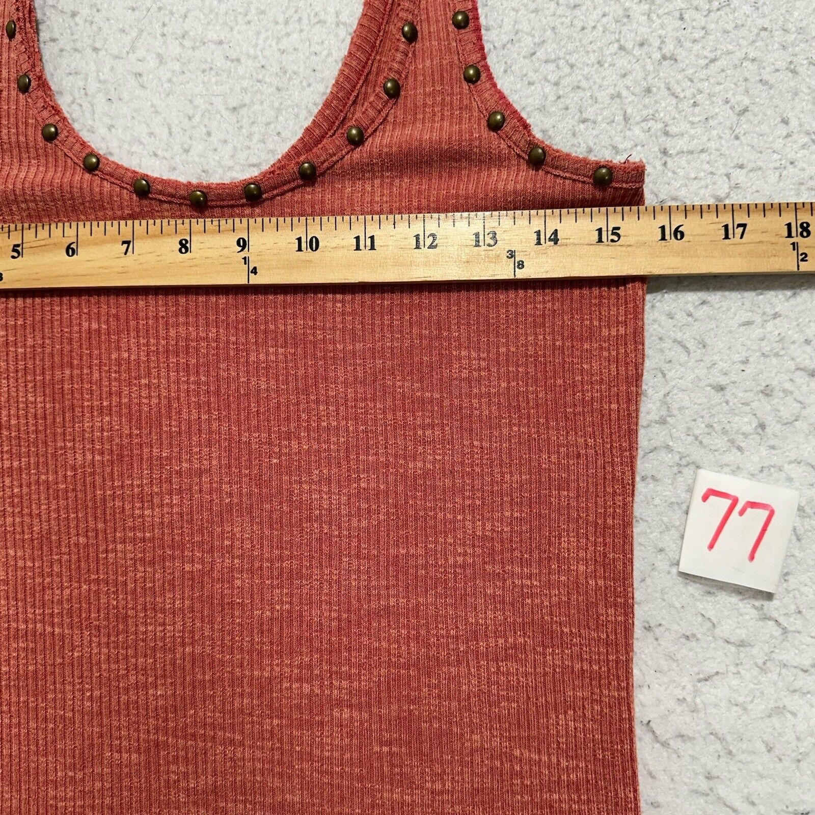 Other POL Medium Ribbed Tank Top Sleeveless Brass Buttons Pink Size M / US 6-8 / IT 42-44 - 8 Thumbnail
