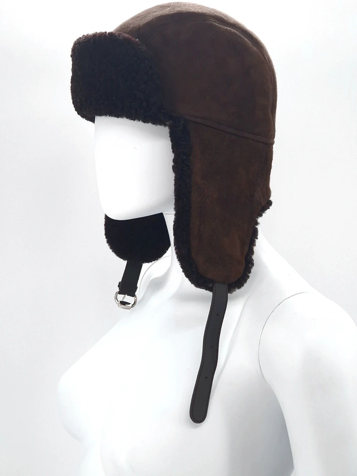 Gucci GUCCI by Tom Ford Shearling Trapper Hat in Brown Suede Size ONE SIZE - 1 Thumbnail