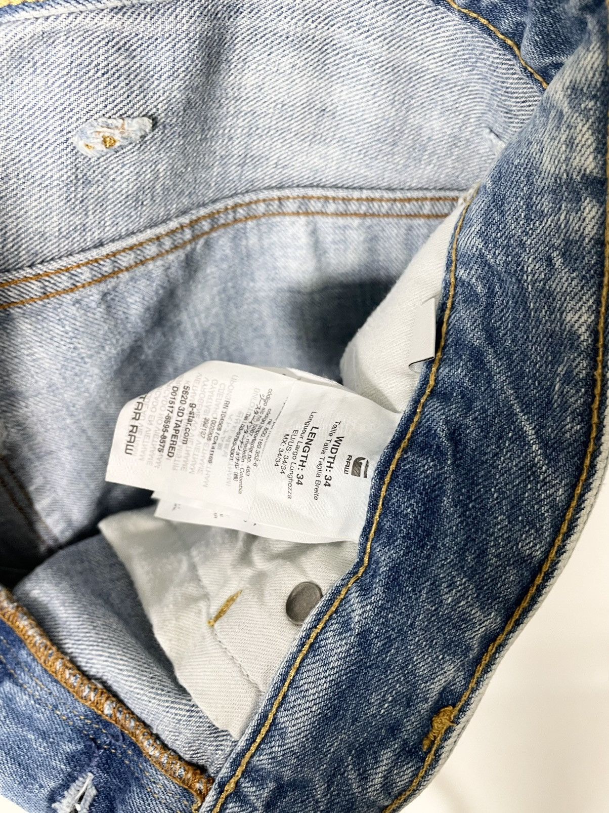 G-Star G-Star RAW 5620 3D Tapered Distressed Skinny Denim Jeans Size US 34 / EU 50 - 17 Thumbnail