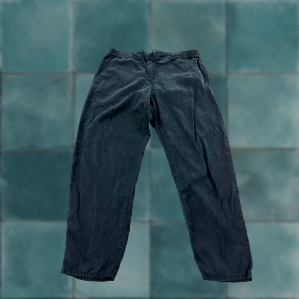 Gap Gap Pants Women Large Black Trouser Straight Leg Pocket Elastic Waist Drawstring Size 36" / US 14 / IT 50 - 1 Thumbnail
