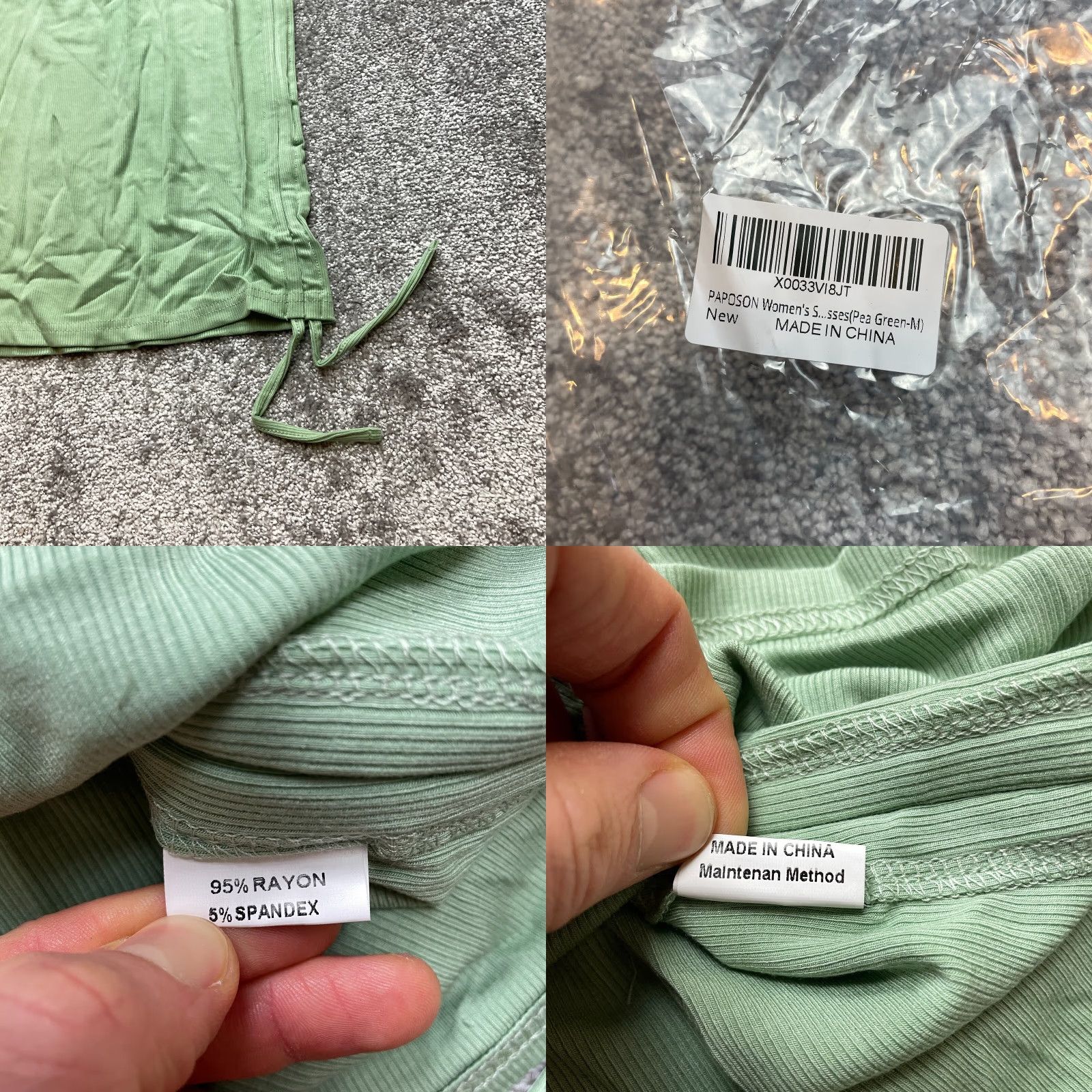 Vintage VINTAGE Papson Shirt Dress Top Womens Medium Light Pea Green Ribbed Stretch Midi New NWT Size M / US 6-8 / IT 42-44 - 8 Thumbnail