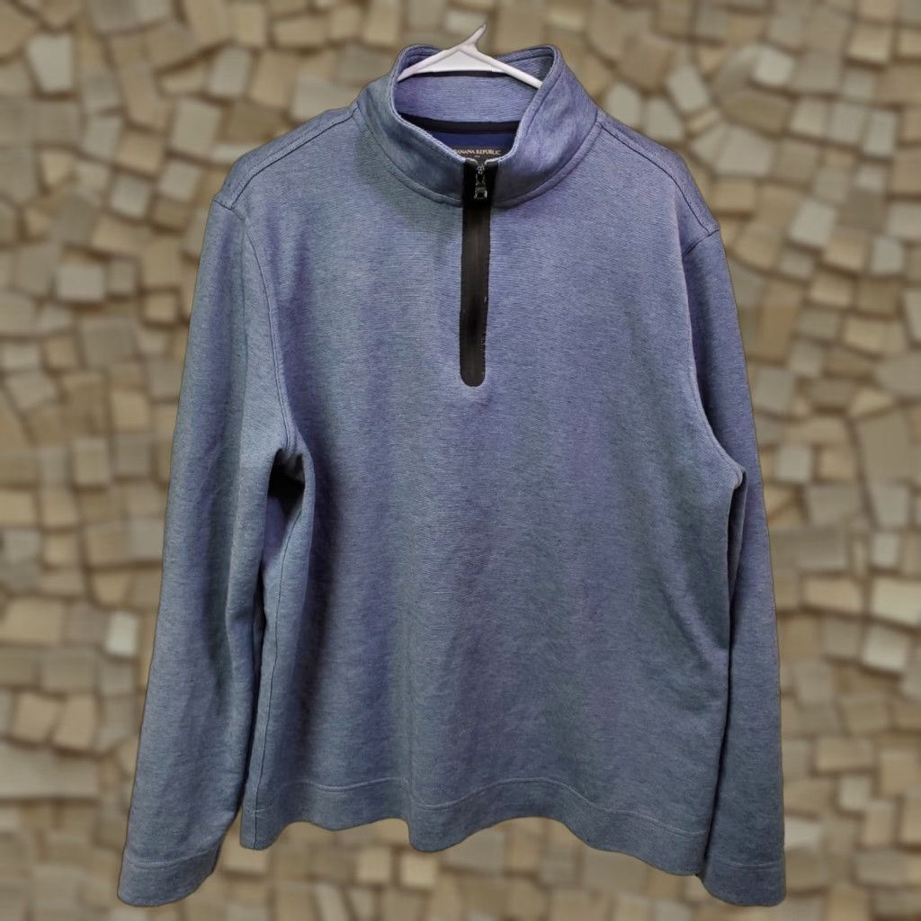 Banana Republic VINTAGE Banana Republic 1/4 Zip Mens XL Navy Blue Pullover Sweatshirt Cotton Blend Knit Zipper Size US XL / EU 56 / 4 - 1 Thumbnail