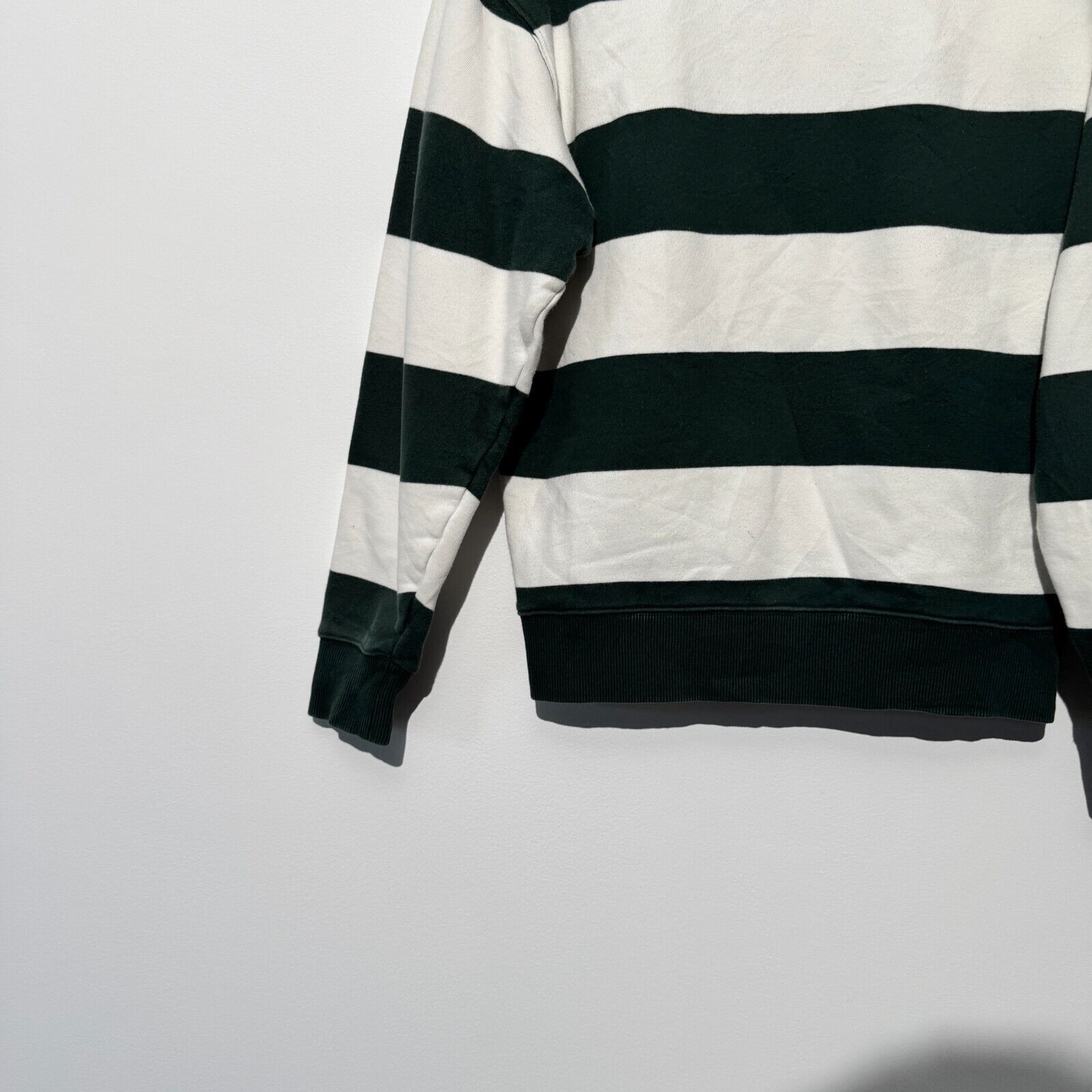 Lacoste Lacoste Unisex XXS Green White Striped Cotton Crewneck Size US M / EU 48-50 / 2 - 10 Thumbnail