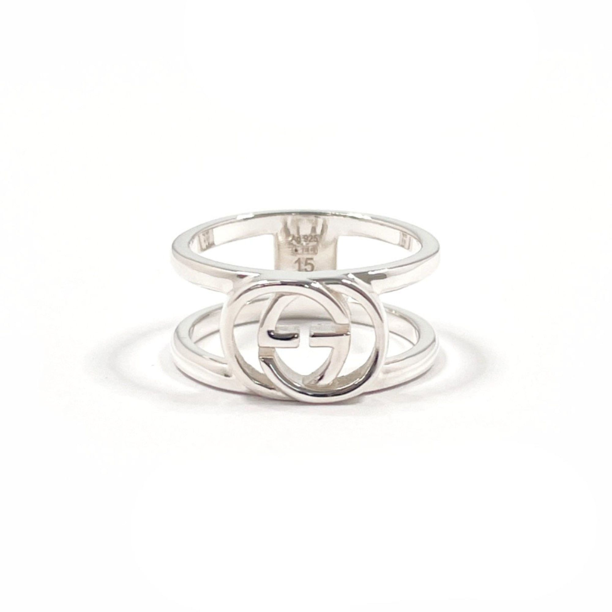 Gucci GUCCI Interlocking G Wide Ring, Sterling Silver 925, Size 14, Unisex Size ONE SIZE - 1 Thumbnail