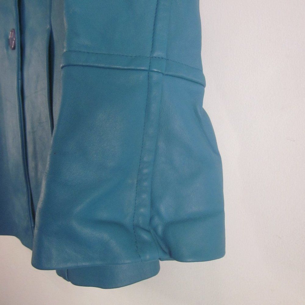 Excelled Excelled Teal Leather Coat Women Size M Size M / US 6-8 / IT 42-44 - 10 Thumbnail