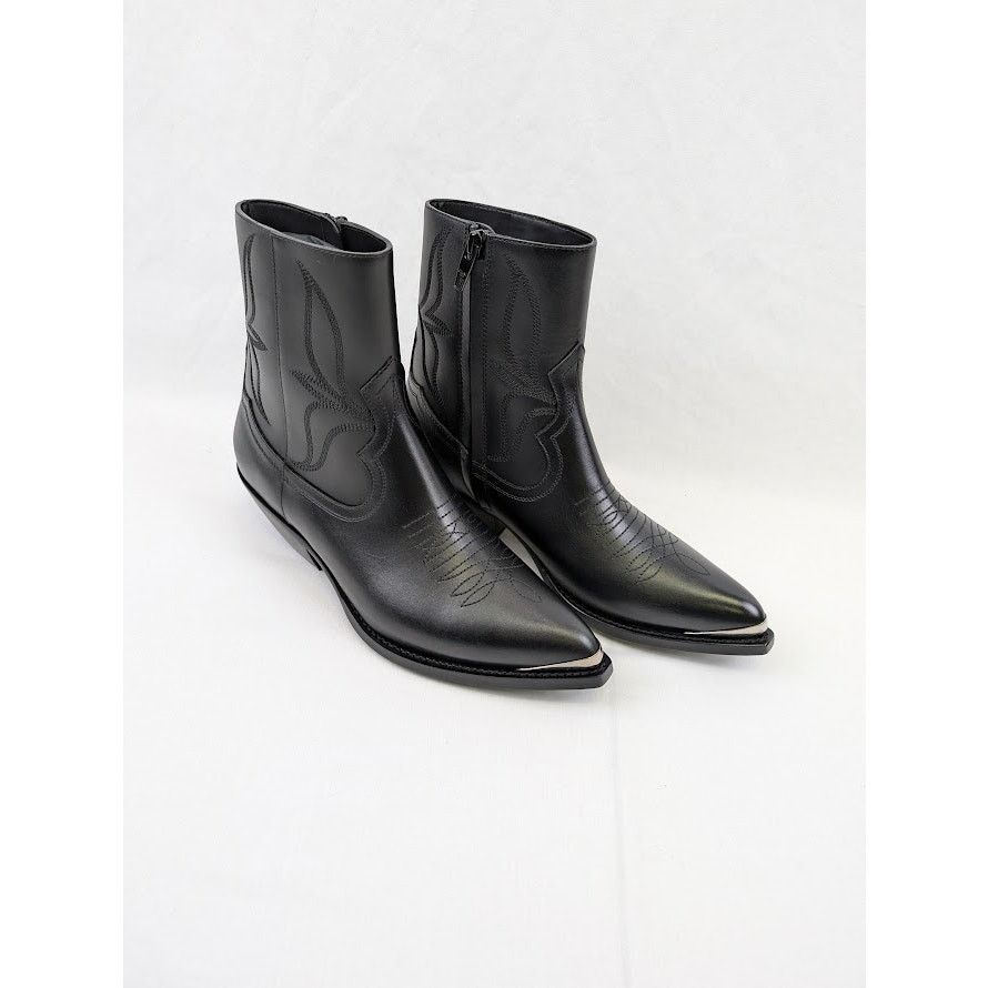 Celine o1rshd1 Shiny Calfskin Zipped Boot W/Metal Toe 50 in Black Size US 6 / EU 39 - 17 Thumbnail