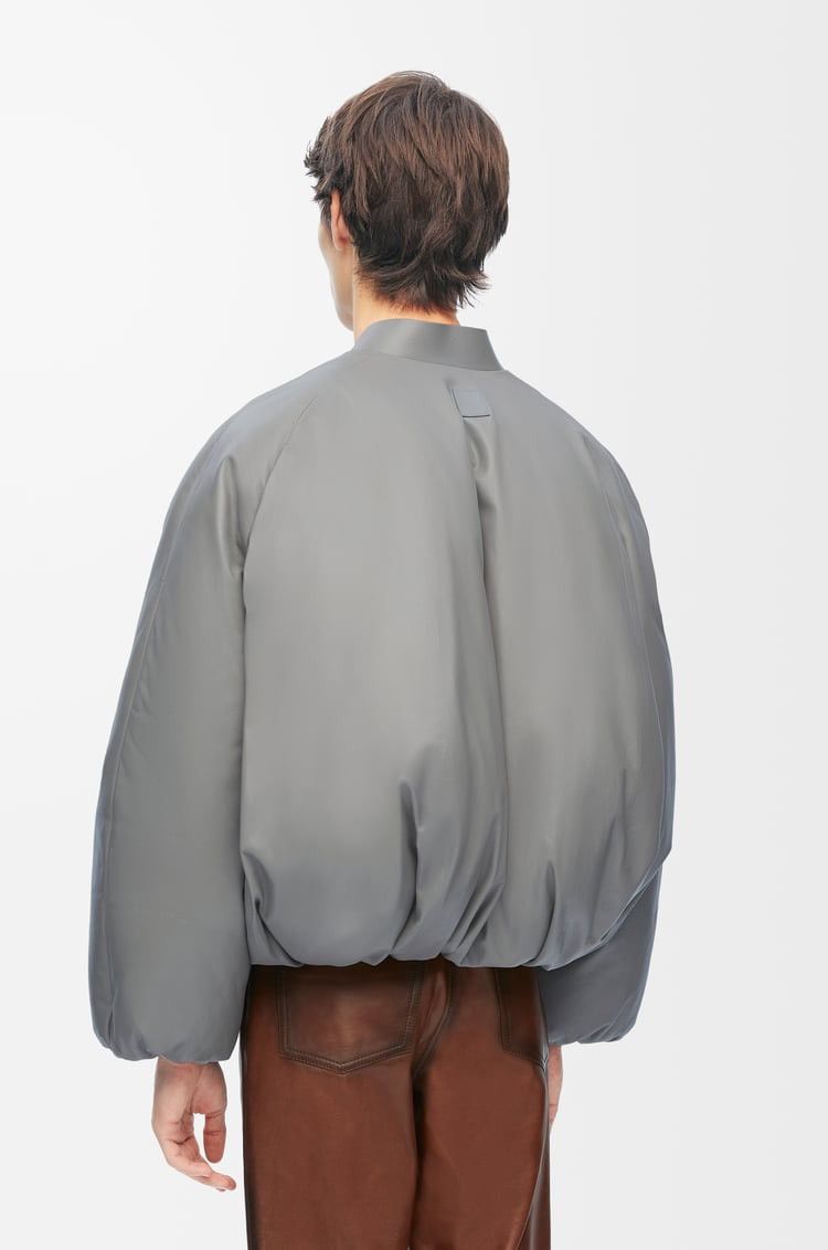 Loewe Loewe Grey Padded Leather Bomber Jacket Size US M / EU 48-50 / 2 - 3 Thumbnail