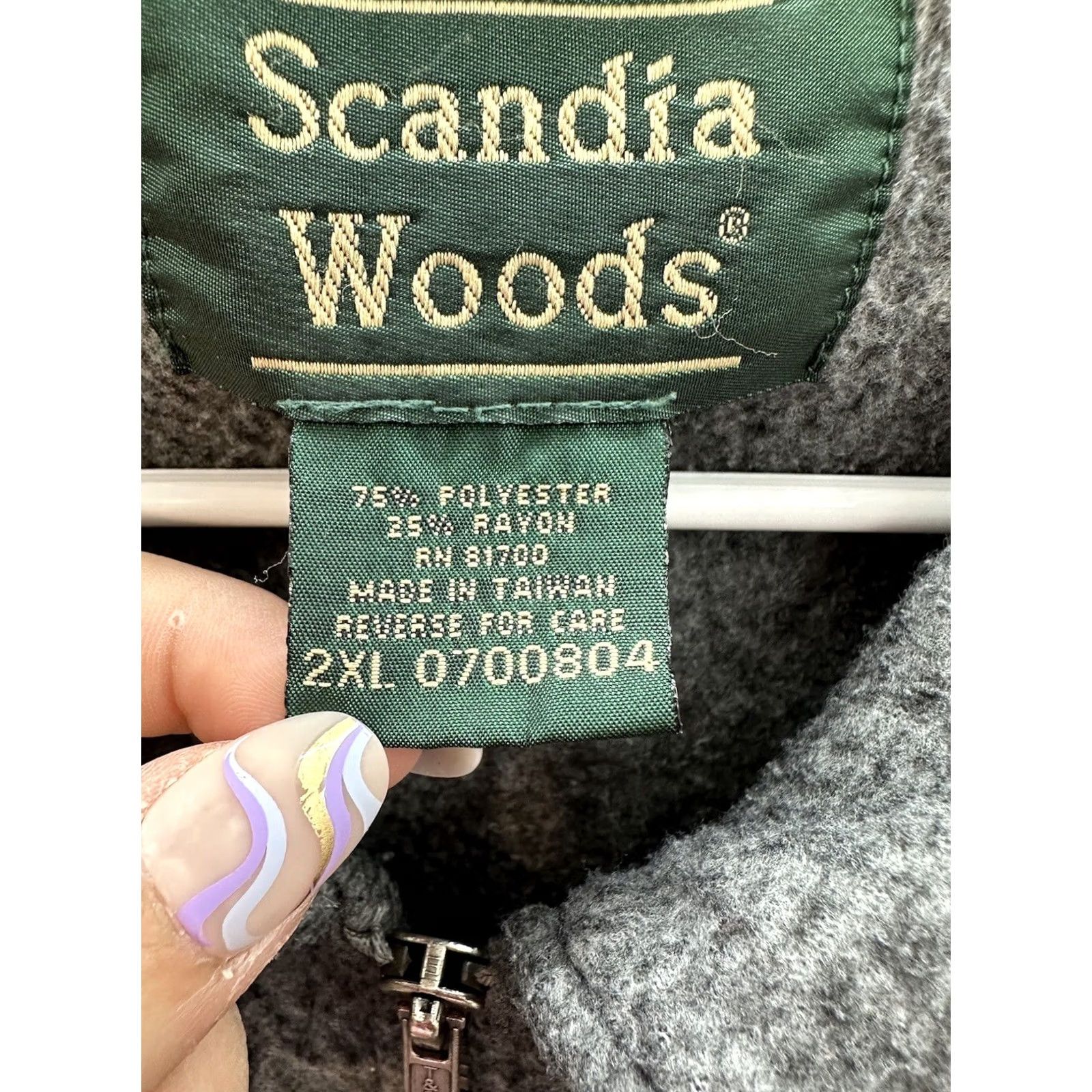 Vintage VINTAGE Womens Scandia Woods Fleece Jacket Size 2XL Gray Cardinal Embordered Zip Up Size XXL / US 16-18 / IT 52-54 - 7 Thumbnail