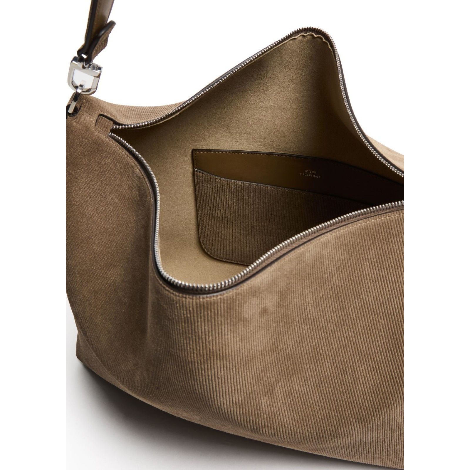 Toteme TOTEME Bevel Medium Dark Taupe Corduroy Shoulder Bag New Size ONE SIZE - 4 Thumbnail