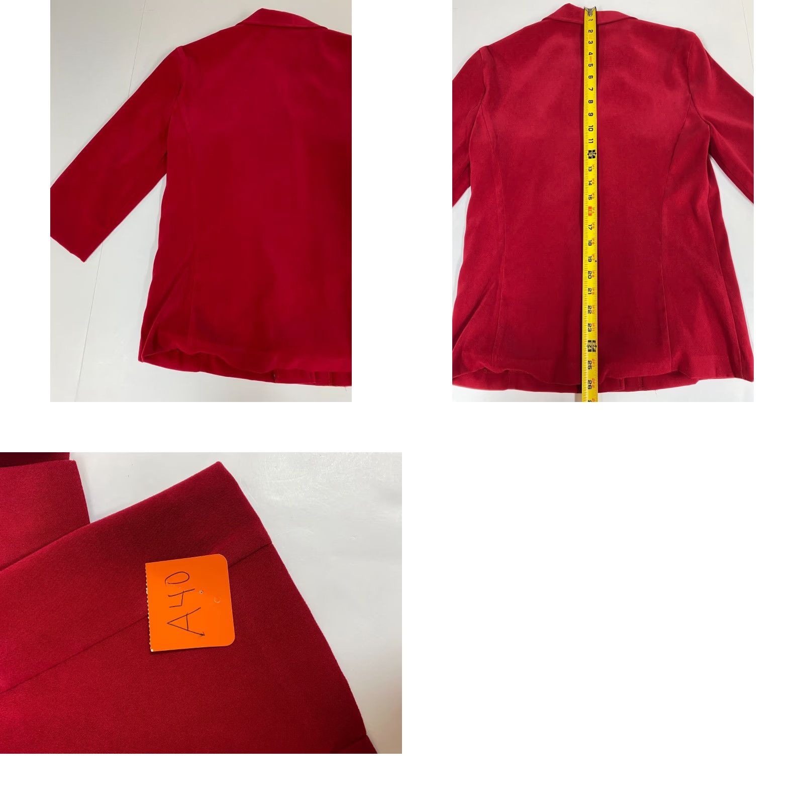 Vintage Dressbarn Womens Blazer 6 Red Four-Button Jacket Notch Lapel Wool Blend Single-Breasted Modern Tuxedo Business Casual Fall Winter Womens Size 6 Red Size M / US 6-8 / IT 42-44 - 8 Thumbnail
