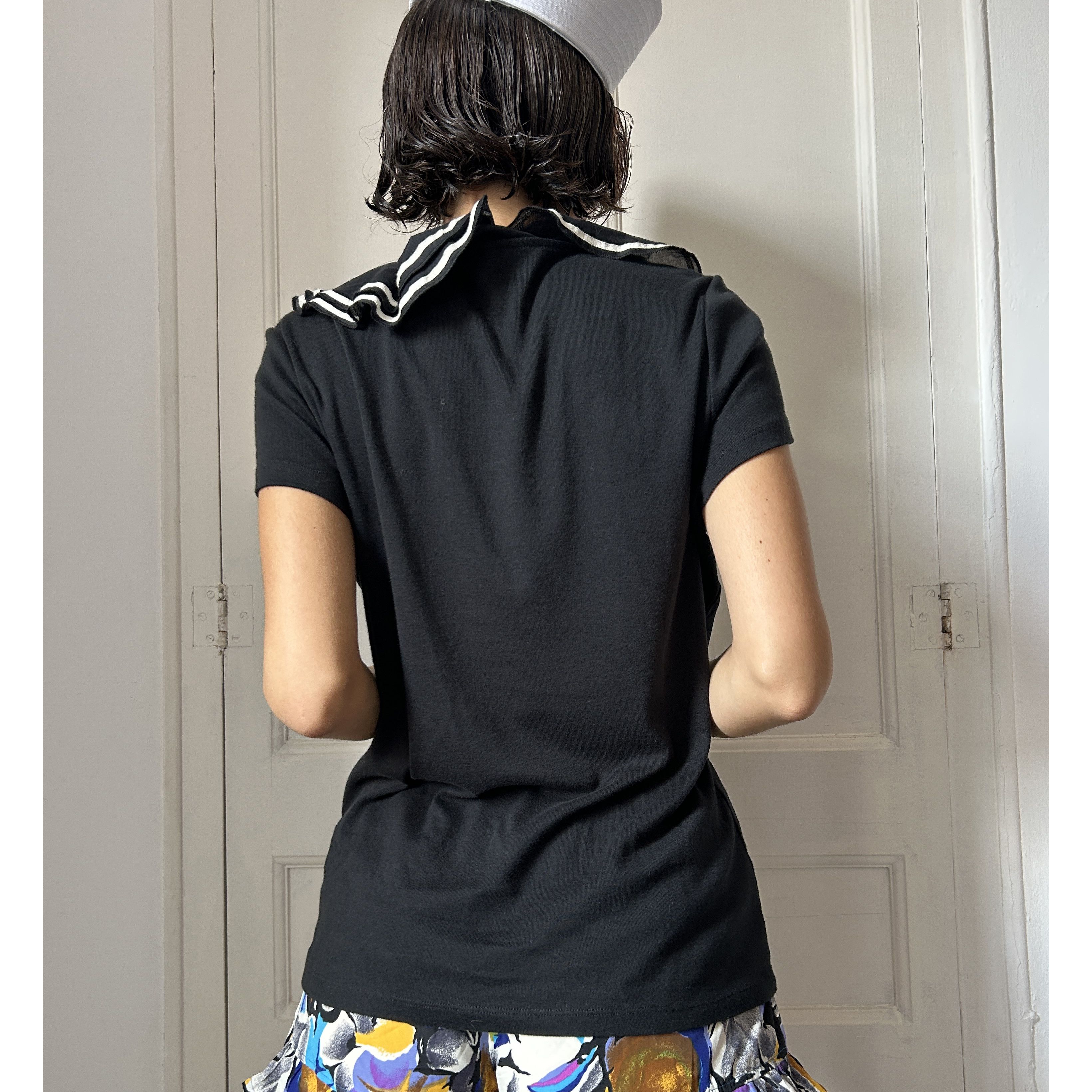 Ralph Lauren Ralph Lauren Black Cotton Ruffle Sailor Style T-Shirt Size M / US 6-8 / IT 42-44 - 5 Thumbnail