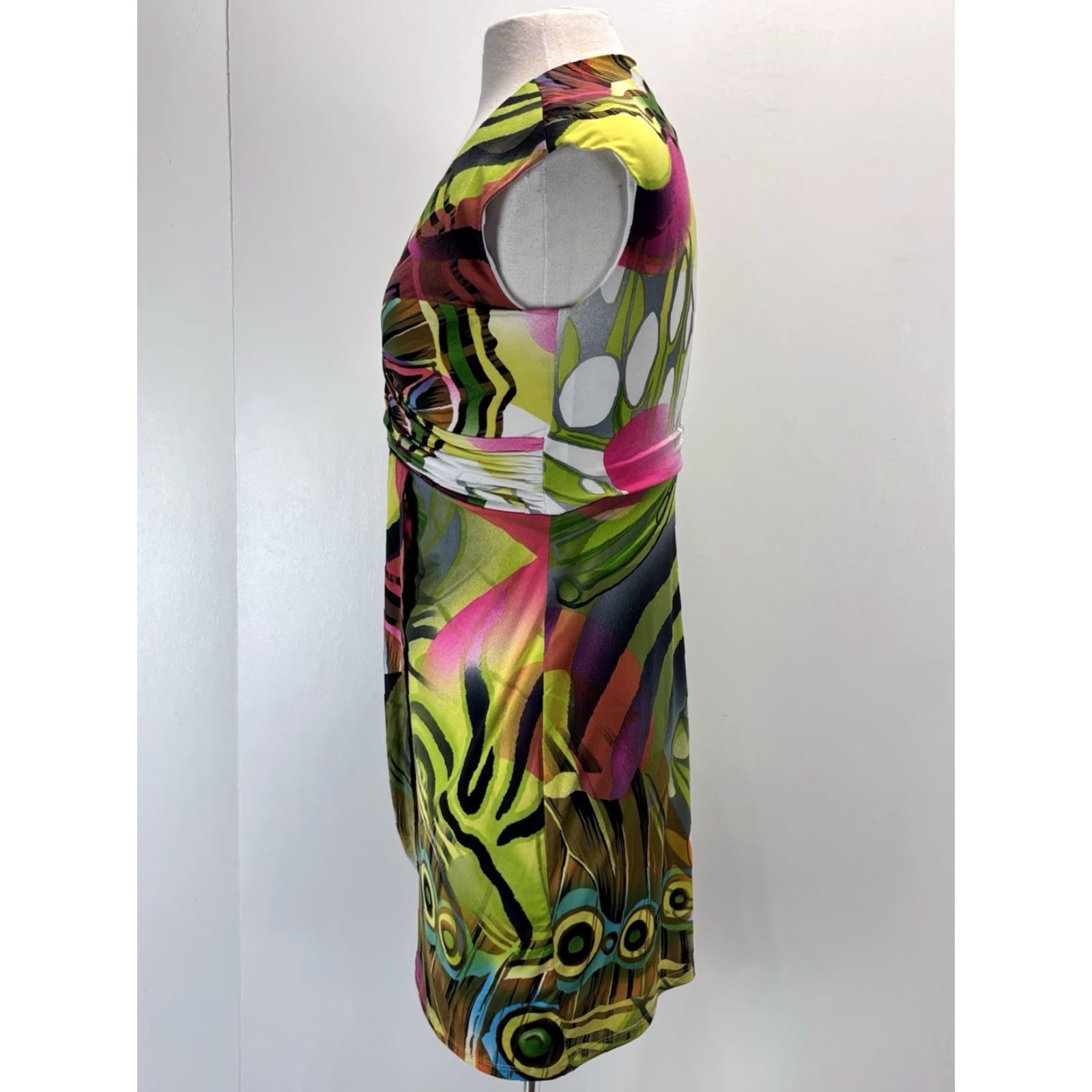 Joseph Ribkoff JOSEPH RIBKOFF Colorful Faux Wrap Dress Size 8 Women’s Sleeveless V-Neck Short Geometric Print Party Casual Size M / US 6-8 / IT 42-44 - 2 Thumbnail