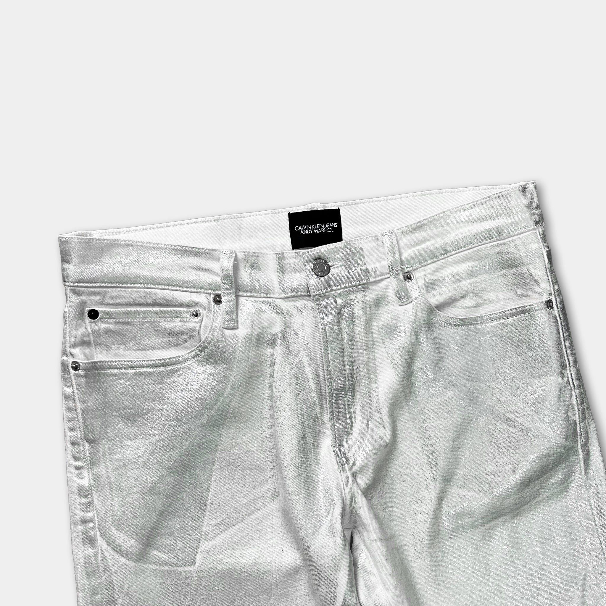 Calvin Klein Calvin Klein x Andy Warhol Silver Jeans Size US 30 / EU 46 - 2 Thumbnail