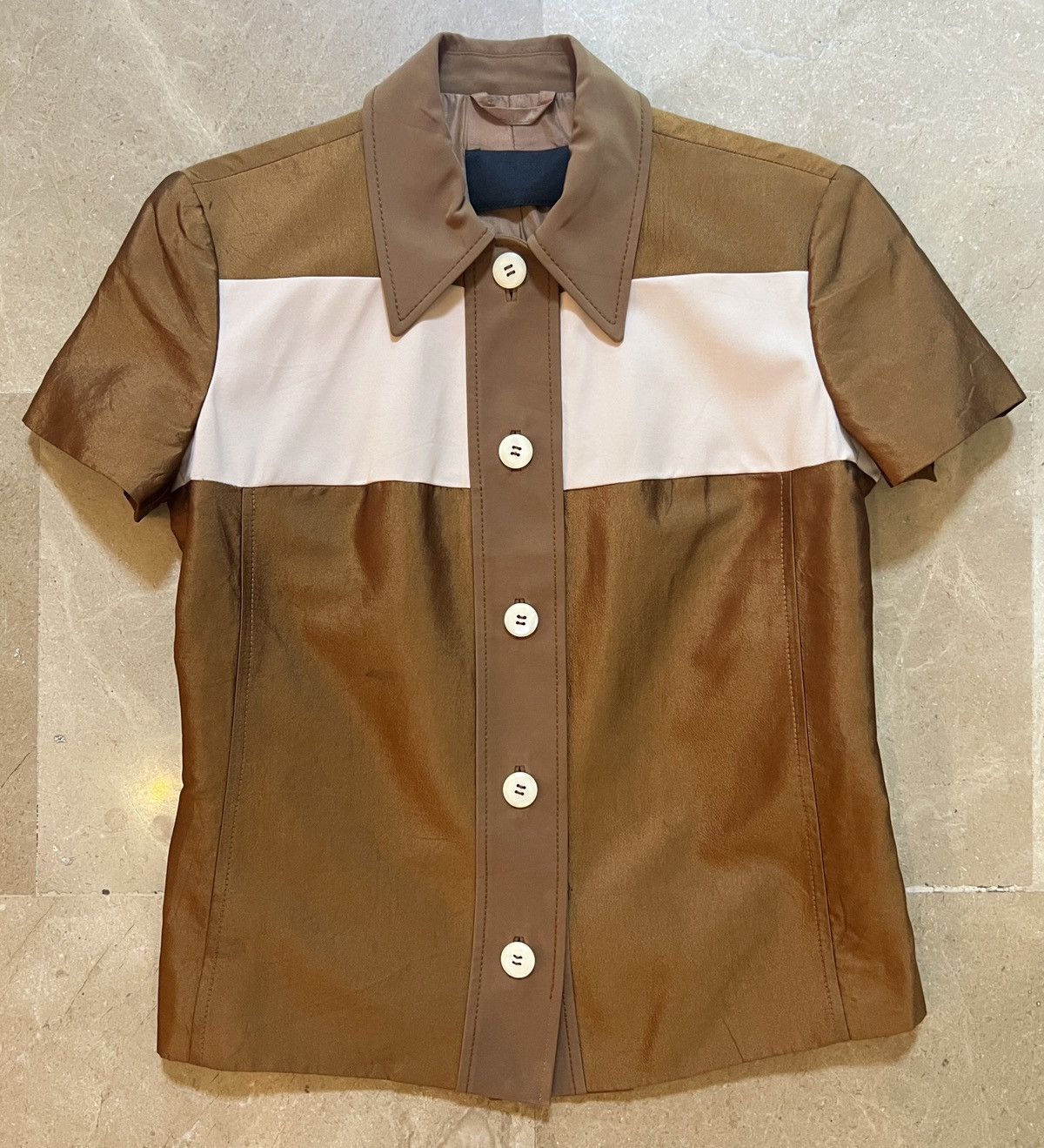 image of Prada Spring 1996 Retro Top in Brown, Women's (Size Medium)