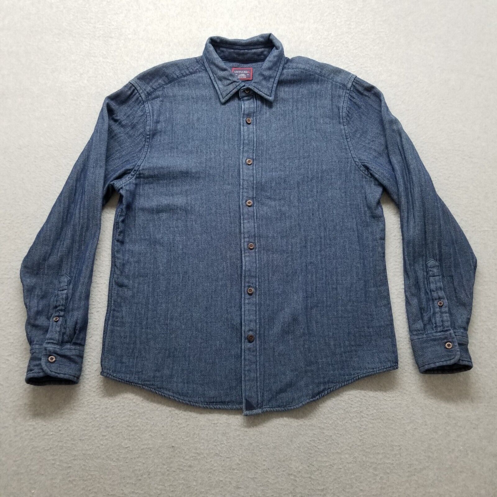 UNTUCKit UNTUCKit Shirt Mens Large Blue Button Up Long Sleeve Cotton Size US L / EU 52-54 / 3 - 1 Thumbnail