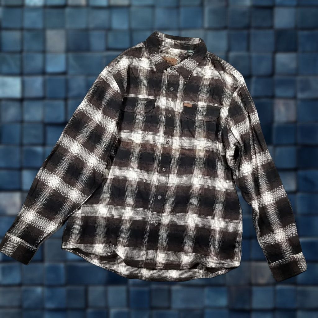 Orvis VINTAGE Orvis Shirt Flannel Mens XL Brown Black Plaid Long Sleeve Ozarks Collection Size US XL / EU 56 / 4 - 1 Thumbnail