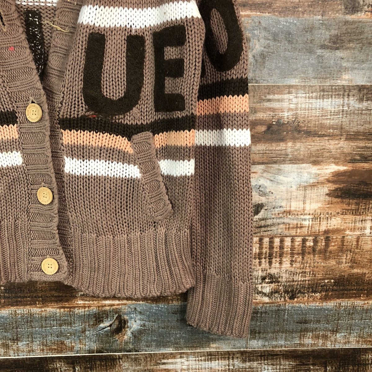 Japanese Brand Blue Moon Blue Brown Cardigan Hoodie Knitwear #A1814 Size US S / EU 44-46 / 1 - 8 Thumbnail