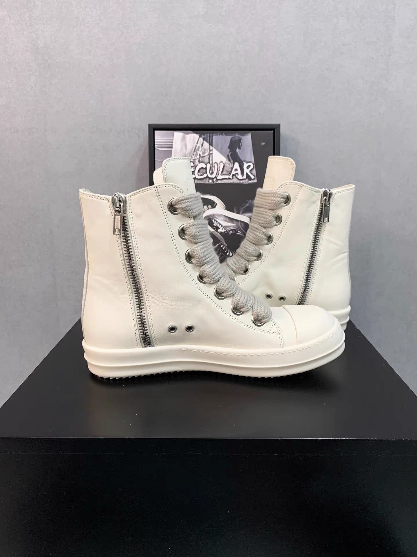 Rick Owens Rick Owens 24SS Mainline Thick Laces High Top Sneakers K34 Size US 5 / IT 35 - 5 Thumbnail