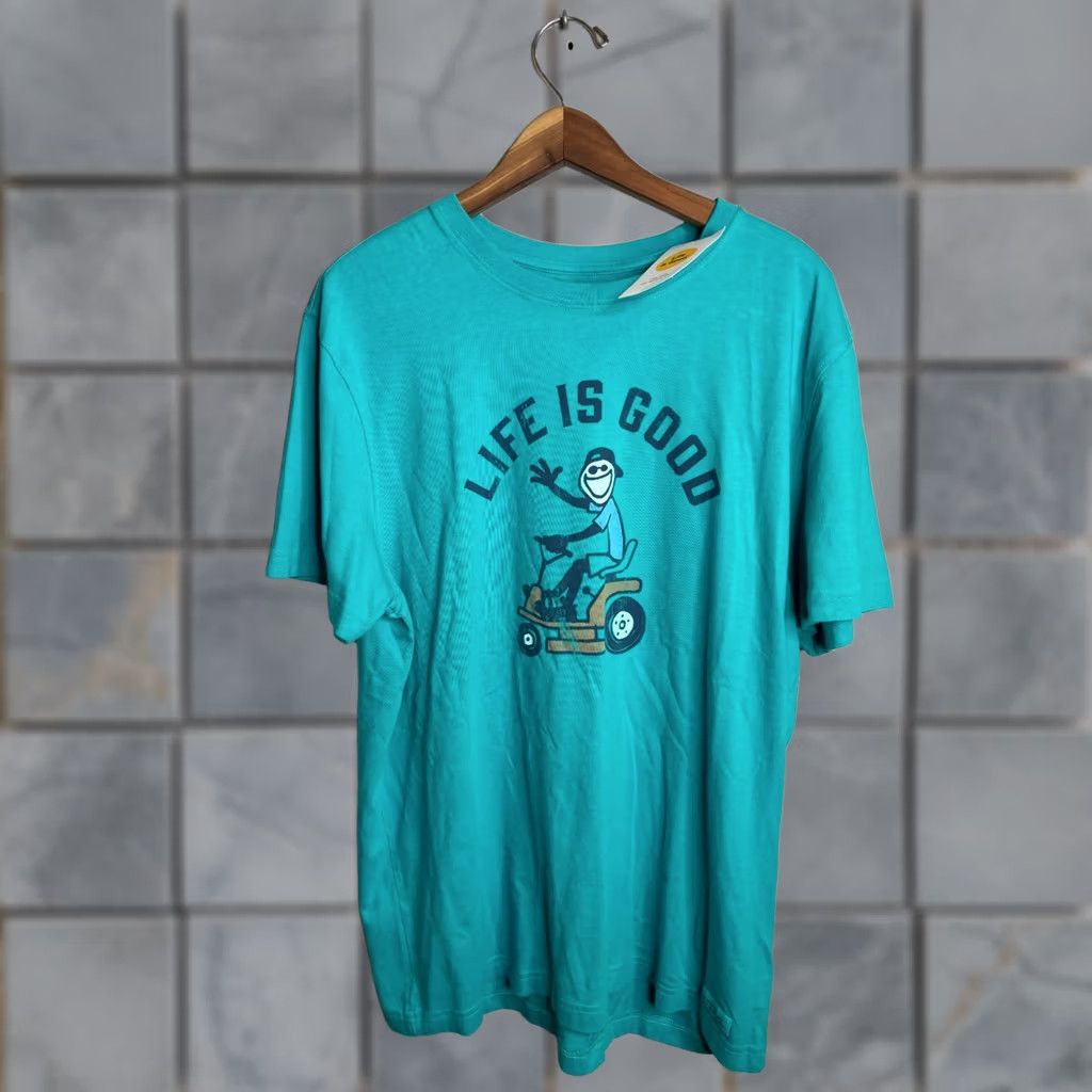 Life is Good Life is Good Crusher T-Shirt Lawnmower Green L Men's Size US L / EU 52-54 / 3 - 1 Thumbnail