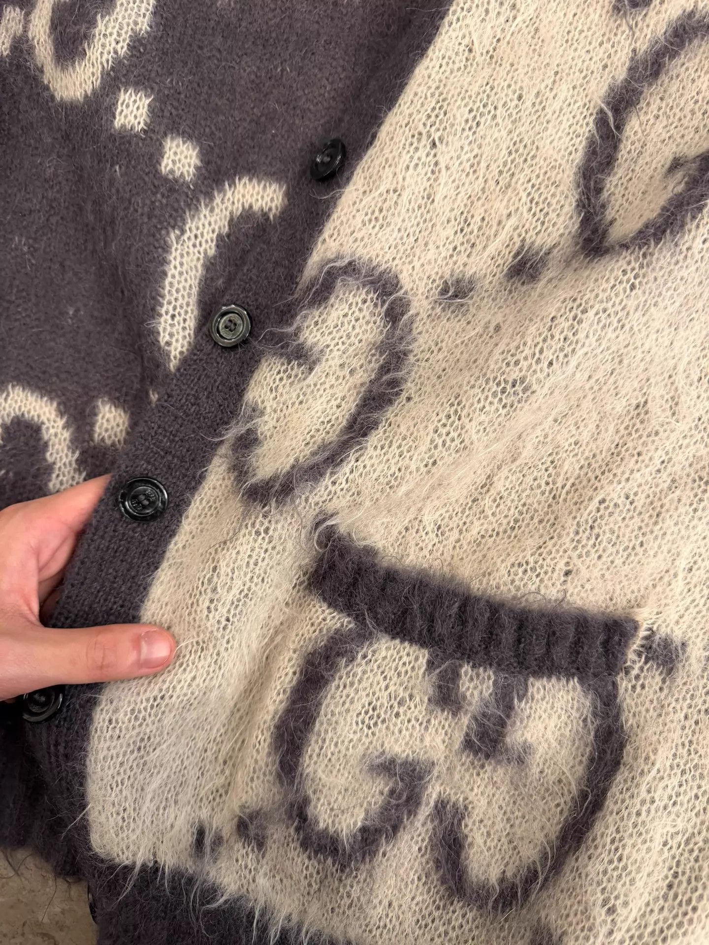 Gucci Gucci Mohair All-Over Print Cardigan Women's S Size S / US 4 / IT 40 - 5 Thumbnail