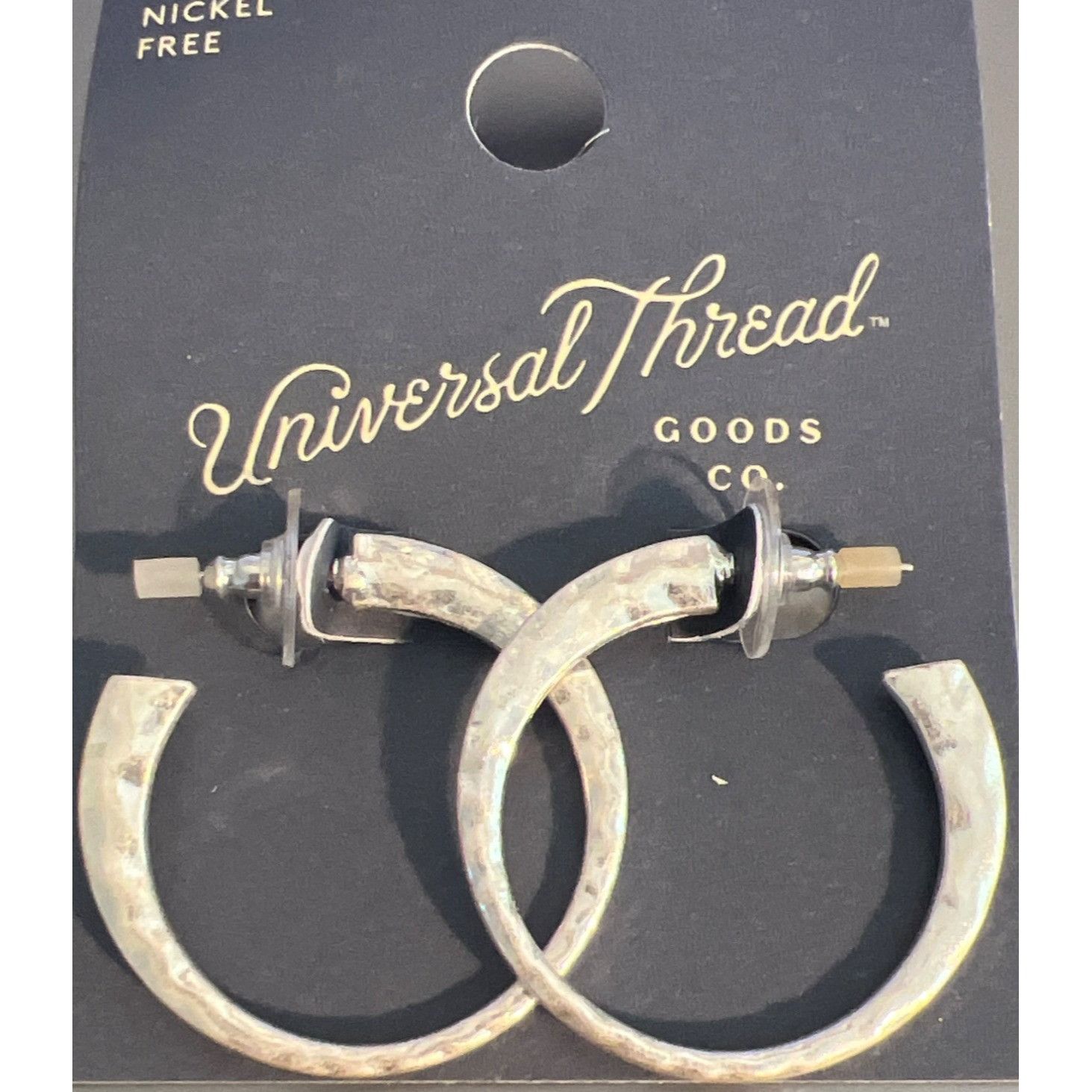 Other Universal Thread 3 Pair Hoop Earrings Gold Silver Tone Hinge Size ONE SIZE - 2 Thumbnail