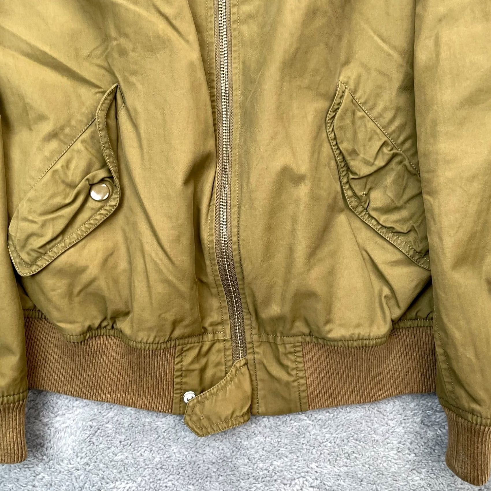 J.Crew J.CREW Jacket Mens Small Green Bomber Coat Cotton Pockets Long Sleeve Full Zip Size US S / EU 44-46 / 1 - 3 Thumbnail