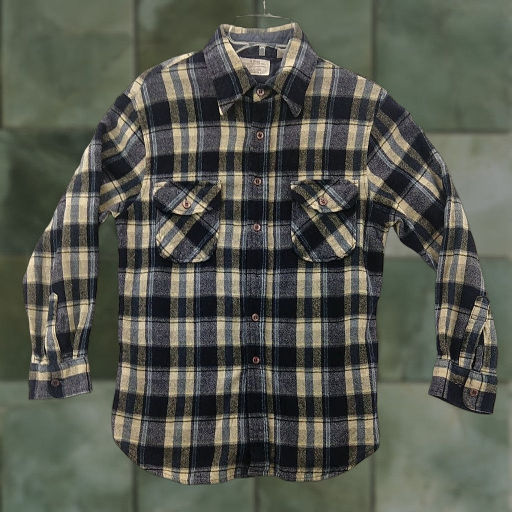 Sears VINTAGE Sears Shirt M Button-Up 80s Plaid Wool Blend Long Sleeve Button-Down Mens Size US M / EU 48-50 / 2 - 1 Thumbnail