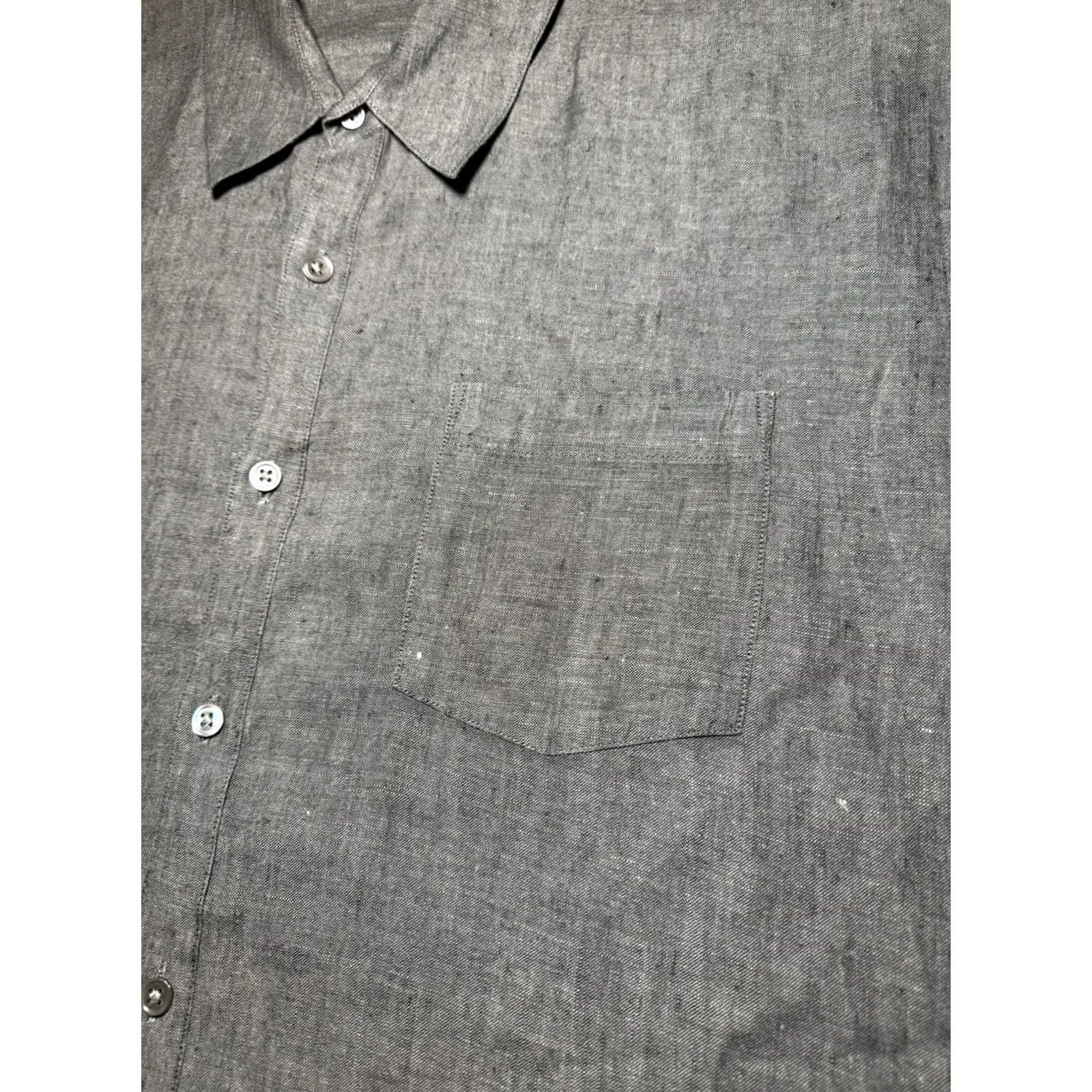 James Perse James Perse Men’s Button Shirt Size L 100% Linen Long Sleeve Gray India Dyed Button-Front Shirts Mens Size US L / EU 52-54 / 3 - 5 Thumbnail
