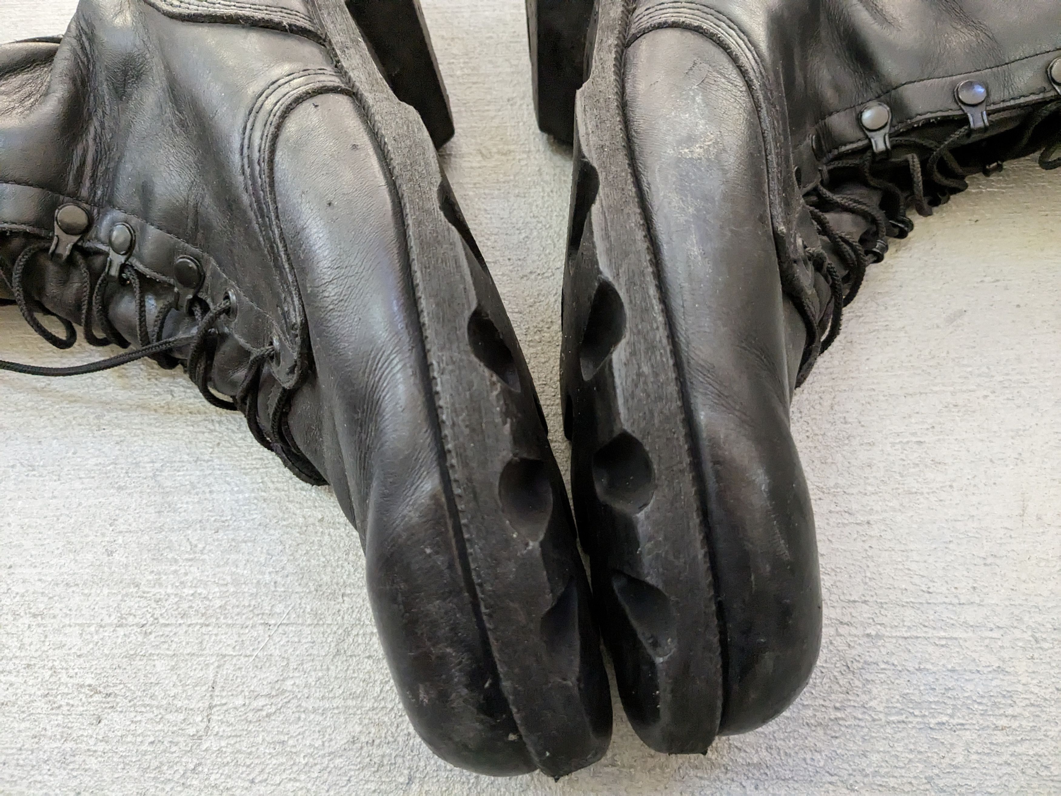 Vintage Vintage Combat Boots Black 12 Leather Biker Chunky Rubber Size US 12 / EU 45 - 6 Thumbnail