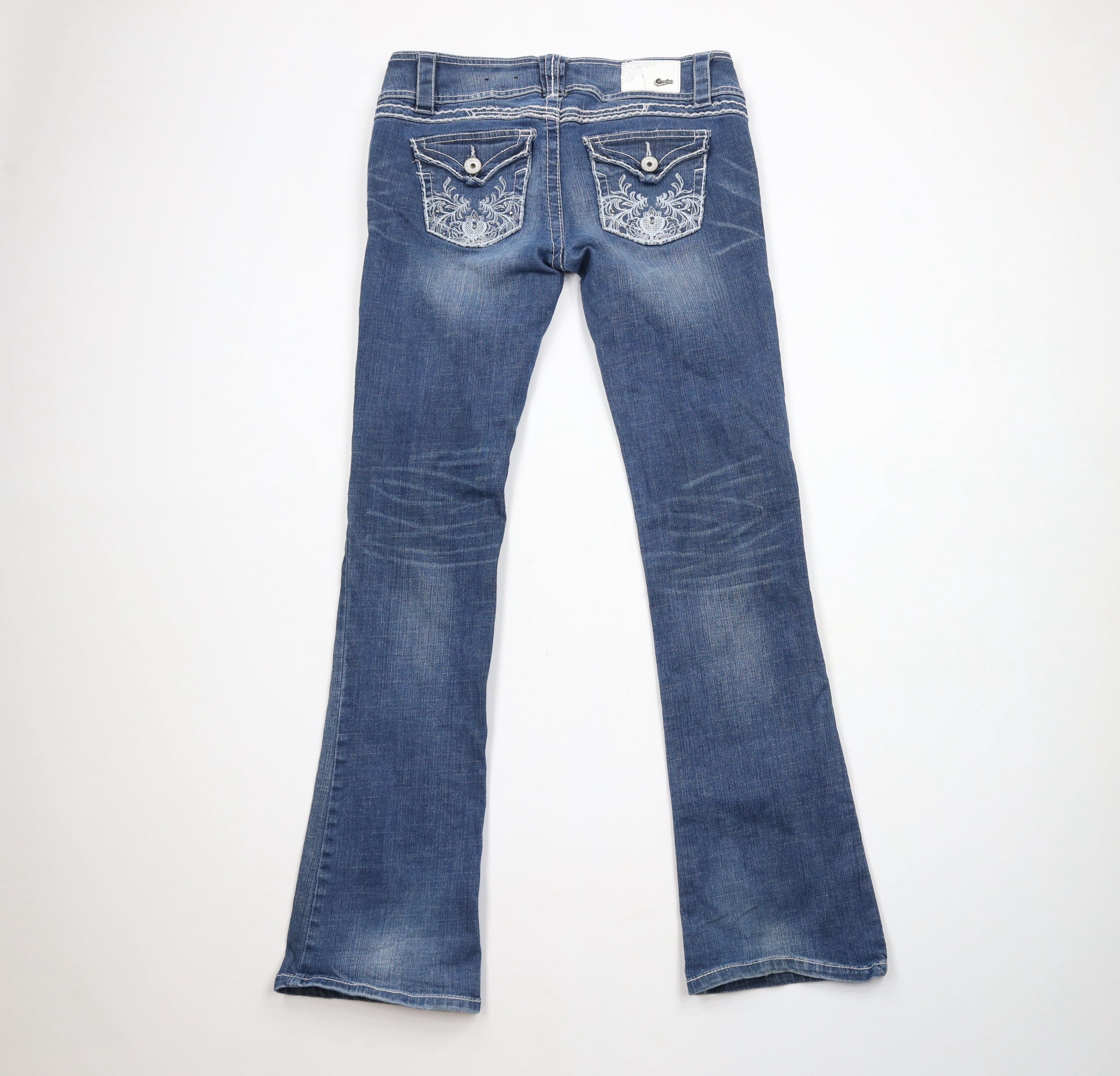 Vintage Vintage 90s Y2K Candies Thick Stitch Wide Leg Flared Jeans Size 27" / US 4 / IT 40 - 8 Thumbnail