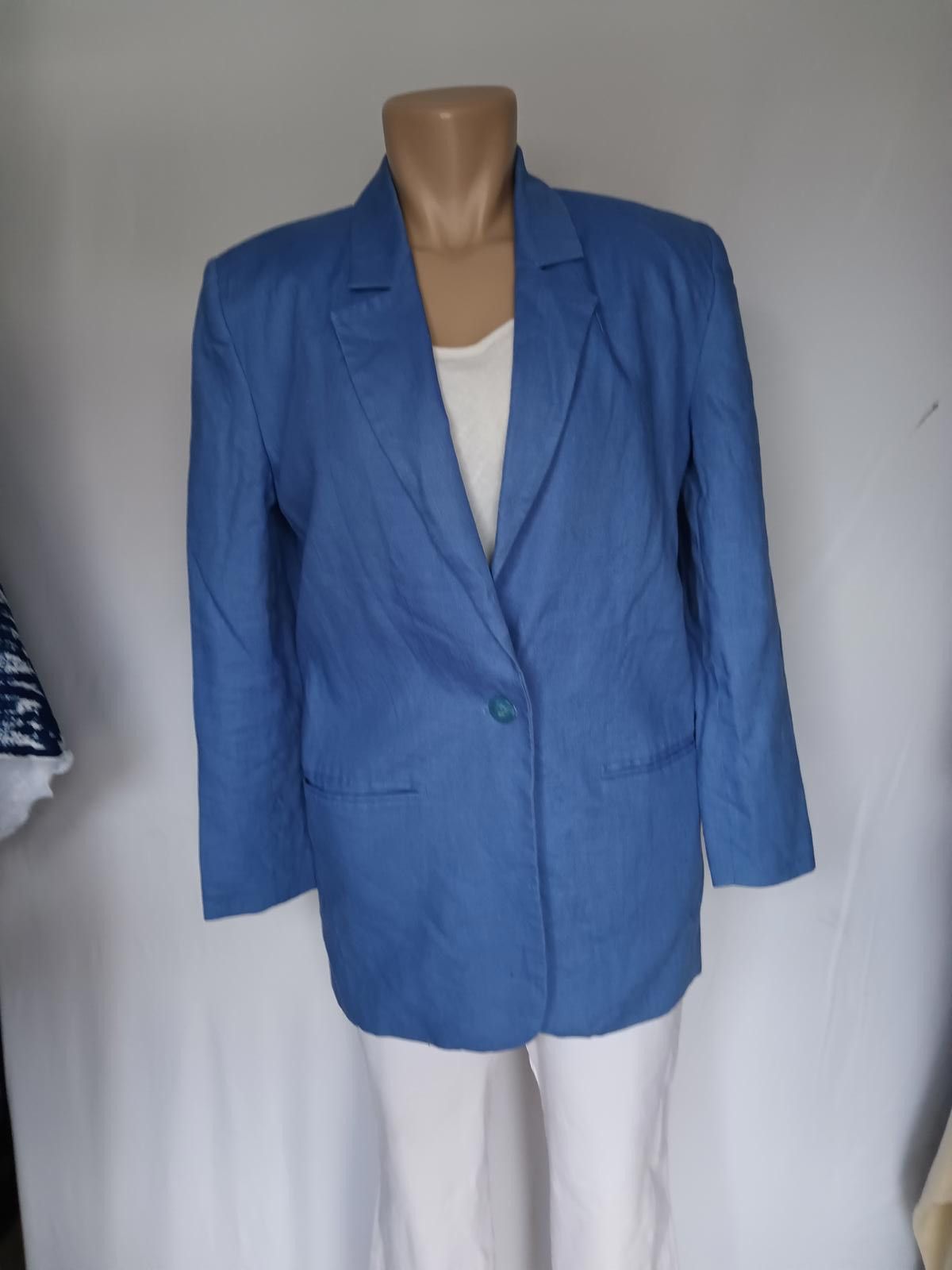 Designer Amanda Smith Petites Pure Linen Blazer Size S / US 4 / IT 40 - 3 Thumbnail