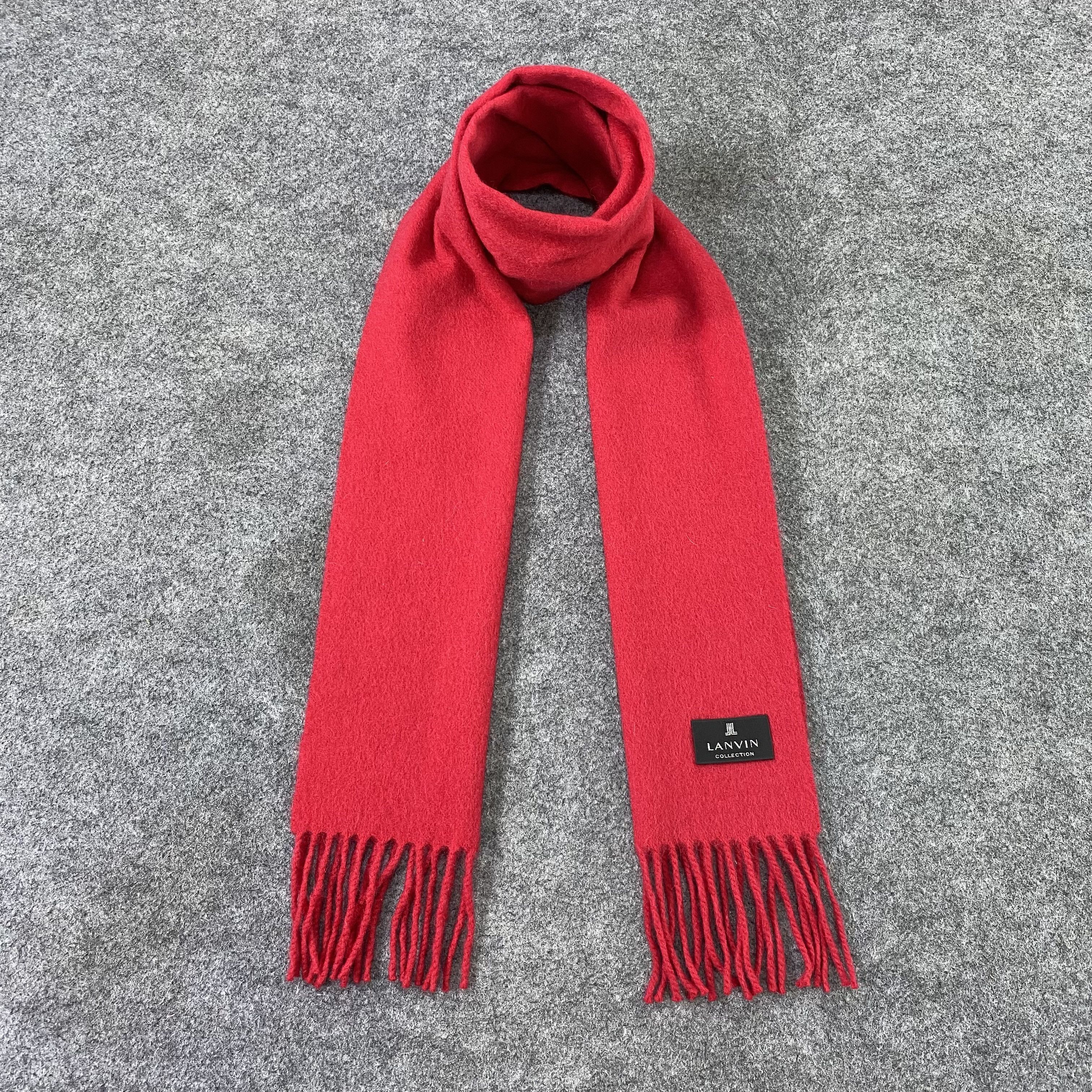 Lanvin × Vintage Lanvin Cashmere Muffler / Scarf / Neckwear -T1526 Size ONE SIZE - 1 Thumbnail