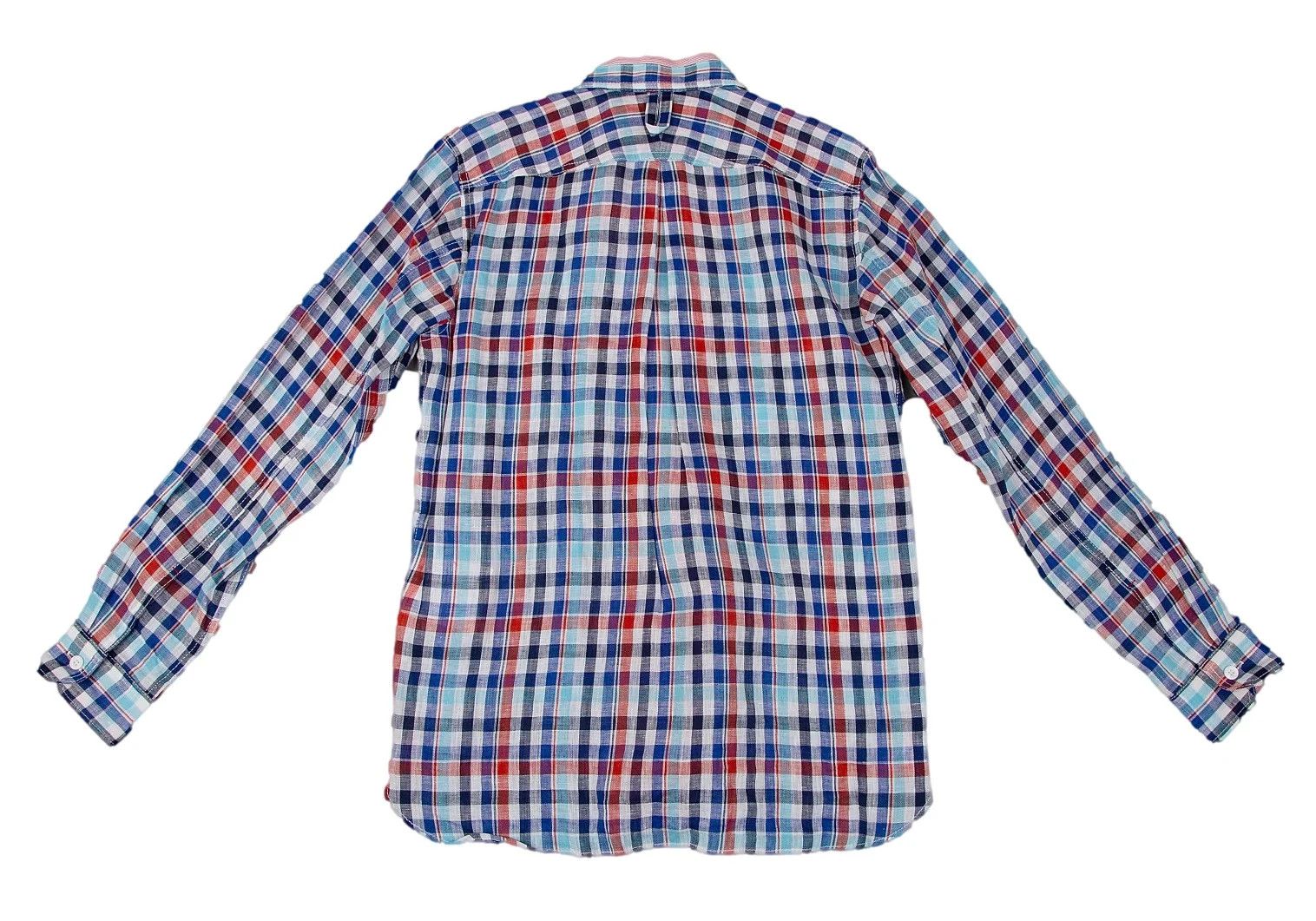 Junya Watanabe Linen Check Horizontal Collar Shirt in Blue and Red Size US S / EU 44-46 / 1 - 14 Thumbnail