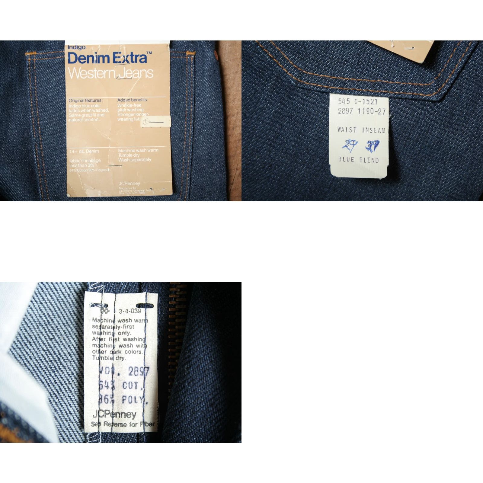 Vintage VINTAGE BIG MAC Indigo 14+ oz. Denim Extra Straight Leg Blue Jeans Sz. 29x29 Size US 29 - 8 Thumbnail