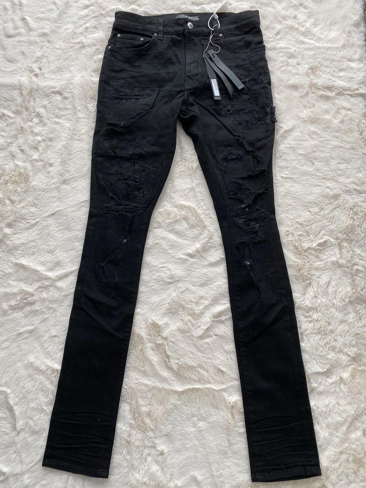 Amiri Amiri Black Super Destroyed Denim Jeans Size US 30 / EU 46 - 1 Thumbnail