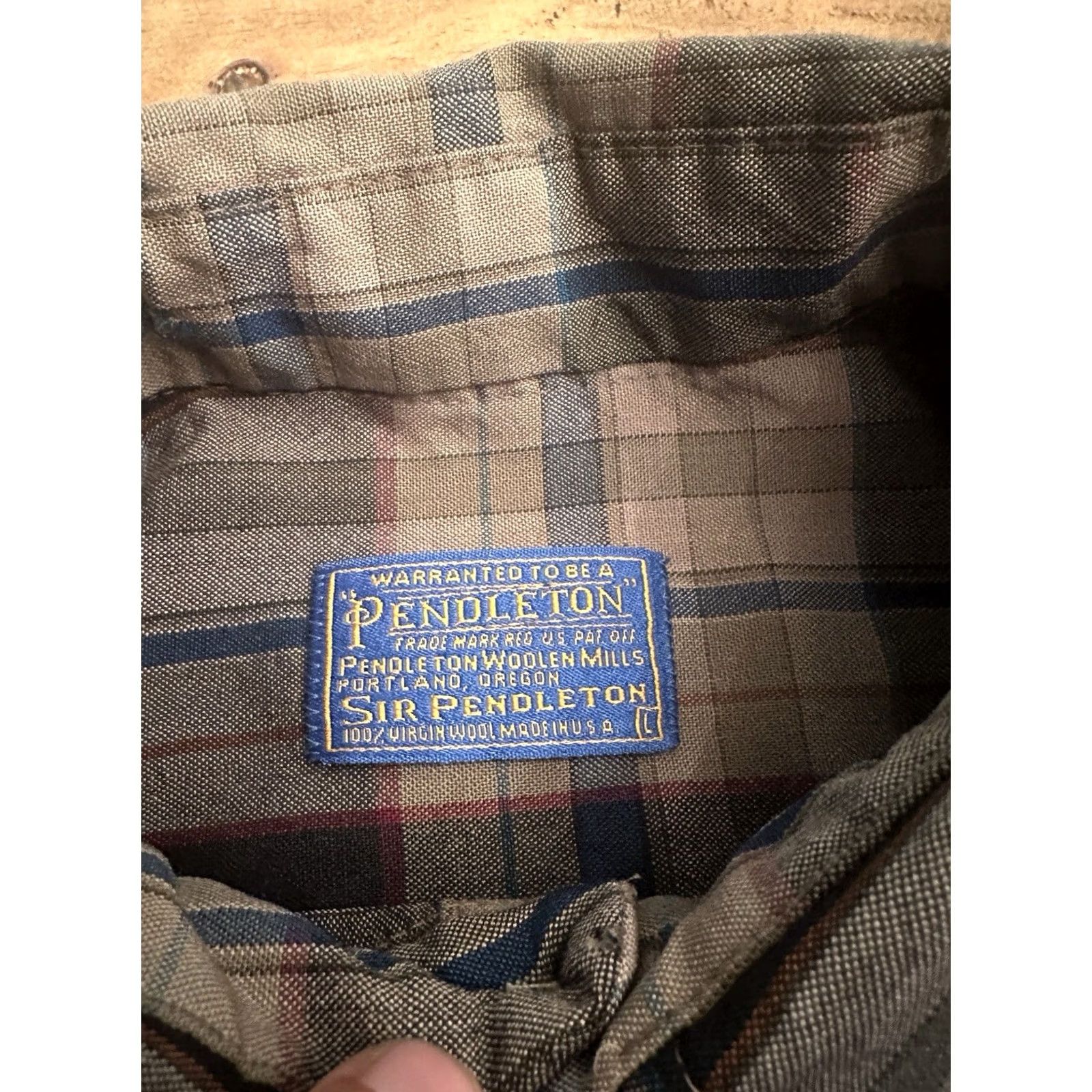 Pendleton Pendleton Shirt L Long Sleeve Wool Plaid Beige Button-Up Mens OR Adults Mens Size US L / EU 52-54 / 3 - 3 Thumbnail