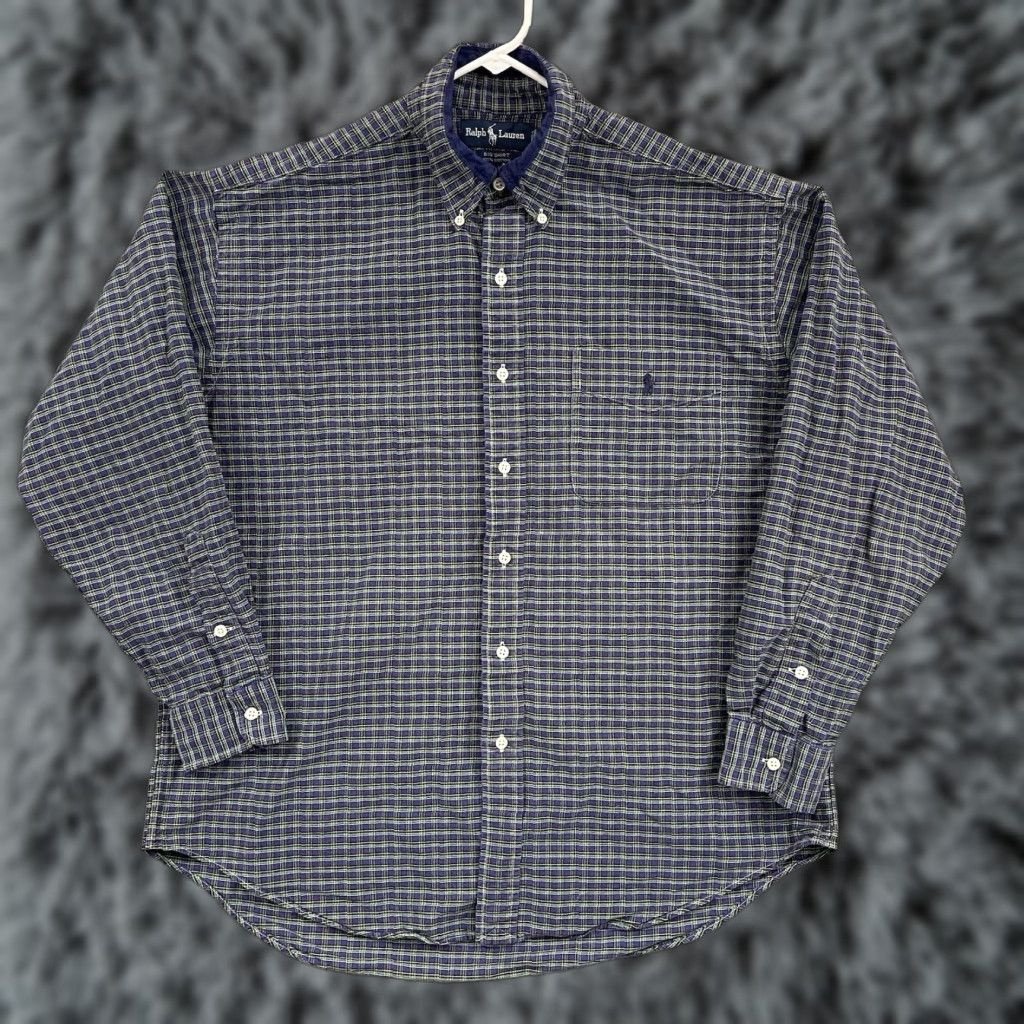 Polo Ralph Lauren VINTAGE Polo Ralph Lauren Shirt Mens M Purple Green Check Plaid Long Sleeve Casual Size US M / EU 48-50 / 2 - 1 Thumbnail