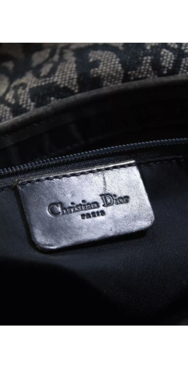 Dior Christian Dior Vintage Oblique Canvas Saddle Bag - Navy Size ONE SIZE - 12 Thumbnail