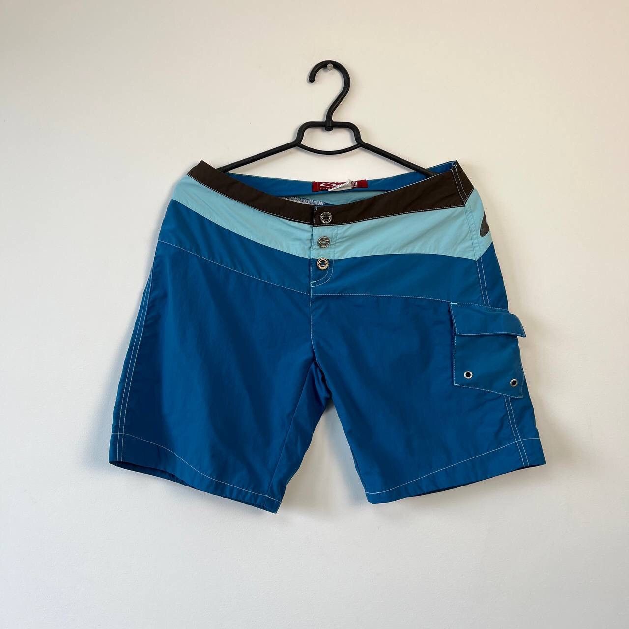 Oakley Vintage Blue Oakley Shorts Big Logo Swimwear Surfing Style Size US 33 - 5 Thumbnail