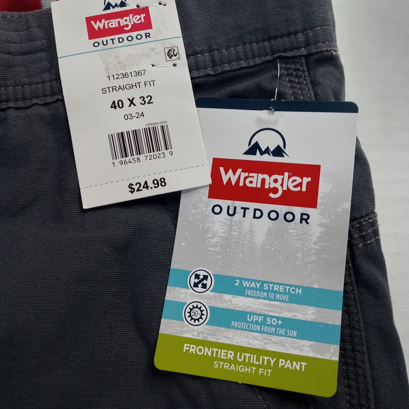 Wrangler Wrangler Outdoor Frontier Utility Pants Men's 40x32 Gray Size US 40 / EU 56 - 4 Thumbnail