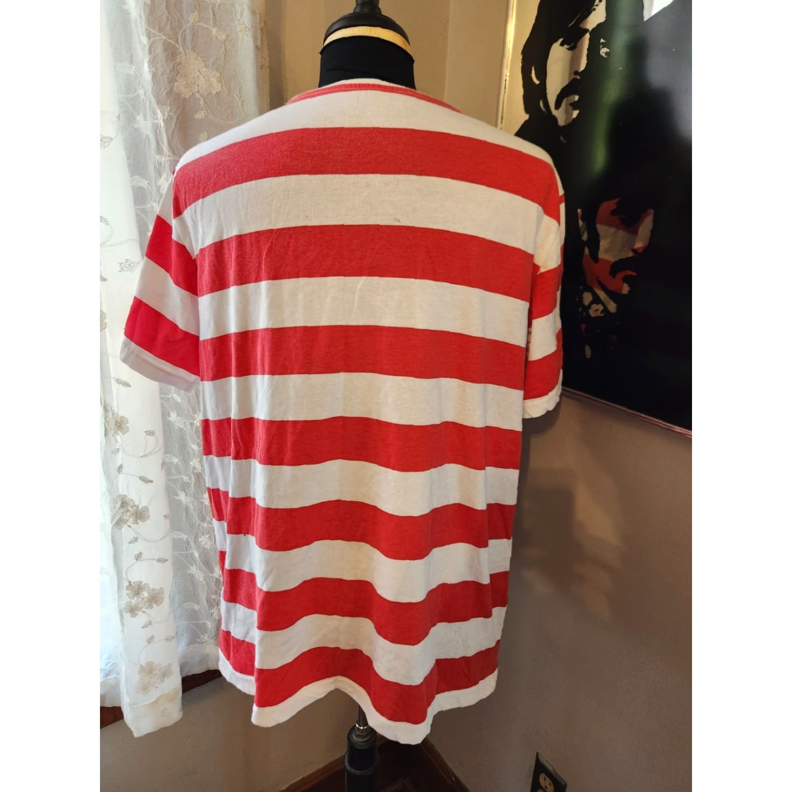 Aldo Where's Waldo Cosplay Costume Striped Tee T-Shirt Red White Size Adult XL Size US XL / EU 56 / 4 - 2 Thumbnail