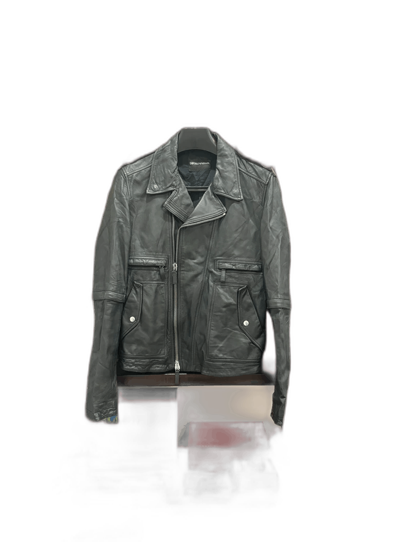 Emporio Armani Emporio Armani Goat Leather Motorcycle Jacket Size US M / EU 48-50 / 2 - 1 Thumbnail