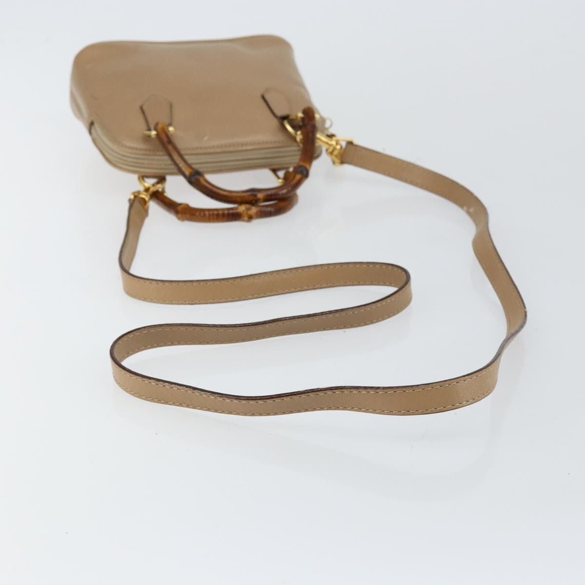 Gucci GUCCI Bamboo Handbag Leather Beige Gold 007 2865 007 2865 Size ONE SIZE - 9 Thumbnail